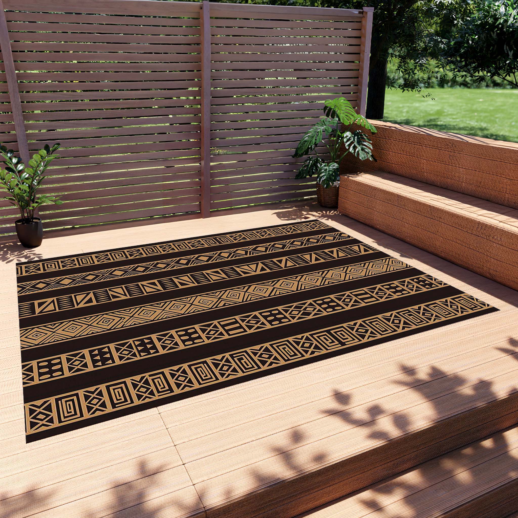 Outdoor Mudcloth Rug African Print Carpet - Bynelo