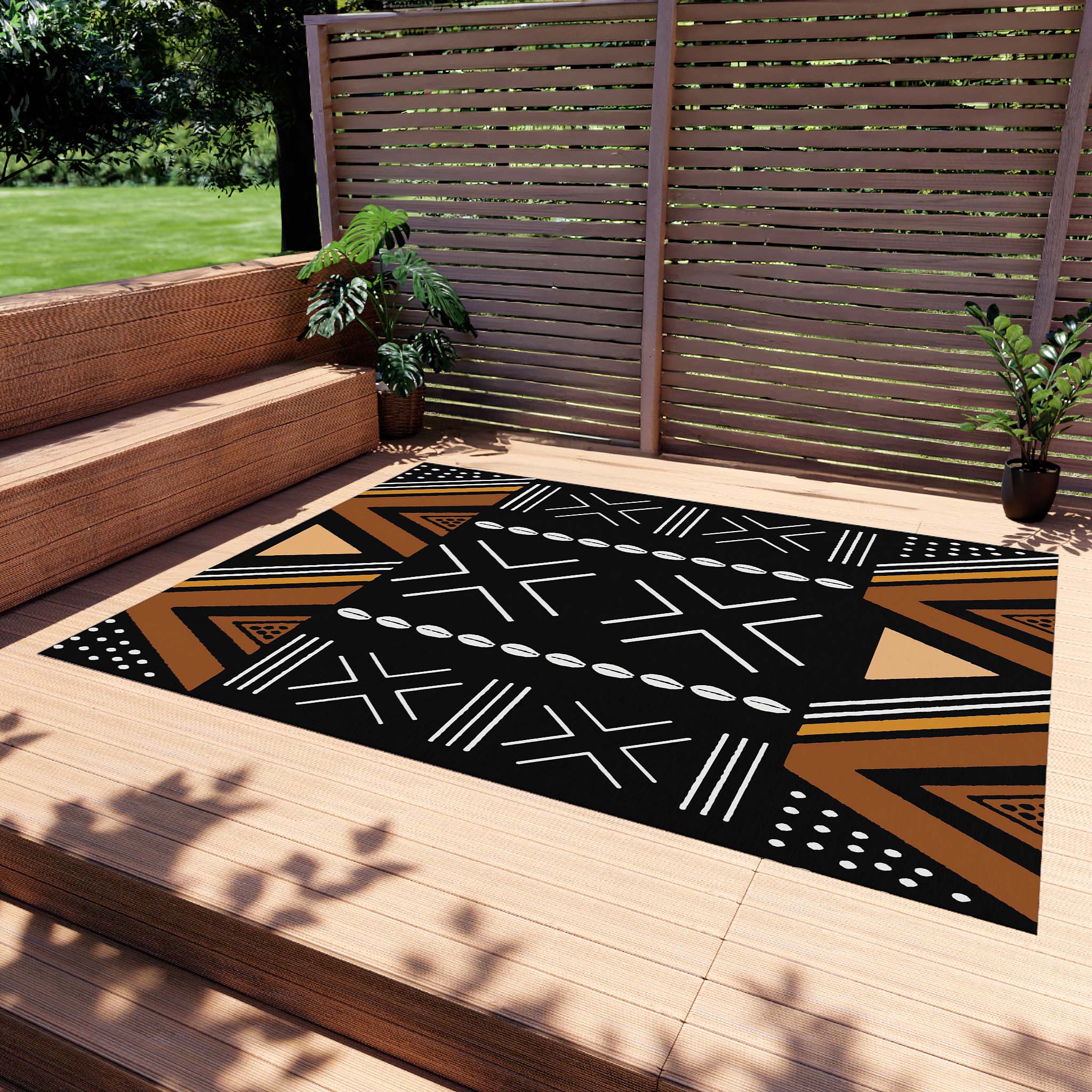 African Area Rugs Tribal Mudcloth Outdoor Carpet