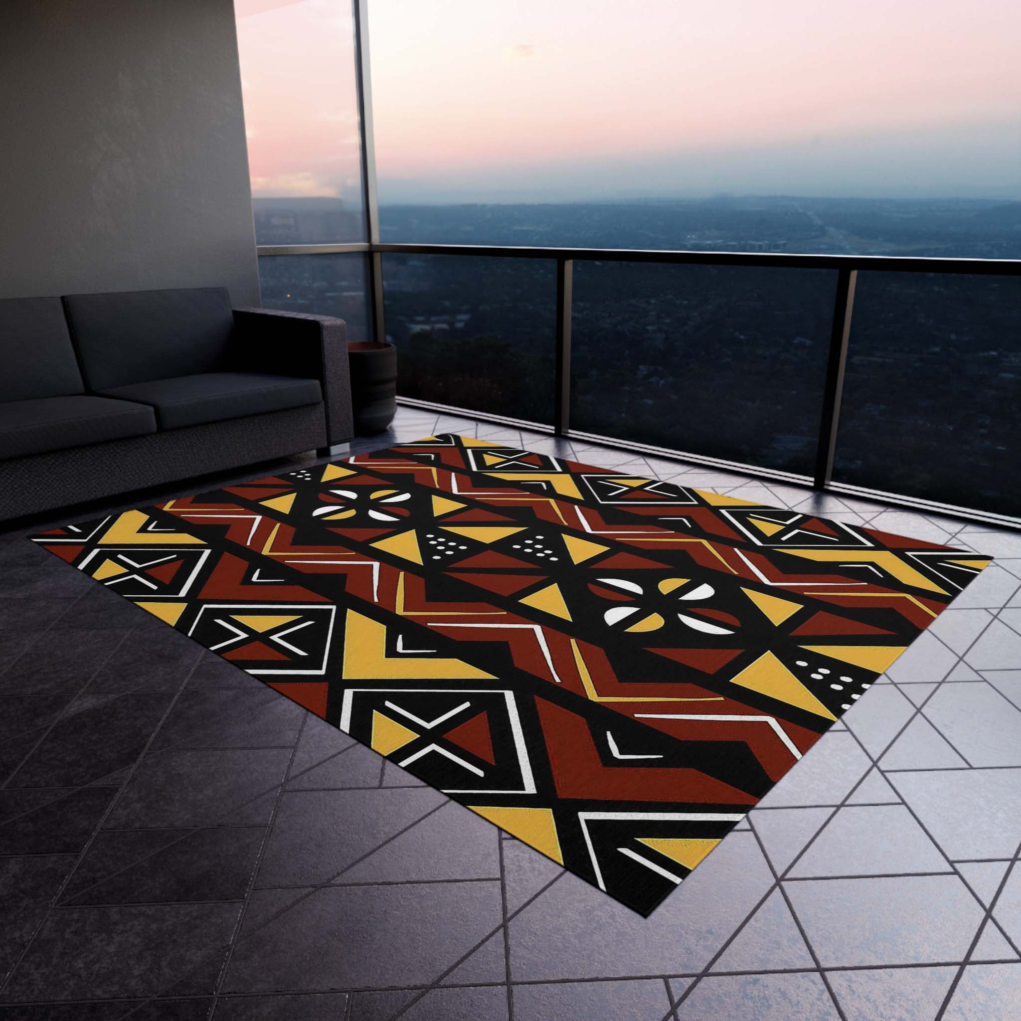 Outdoor Afrocentric Rugs African Mudcloth Carpet - Bynelo