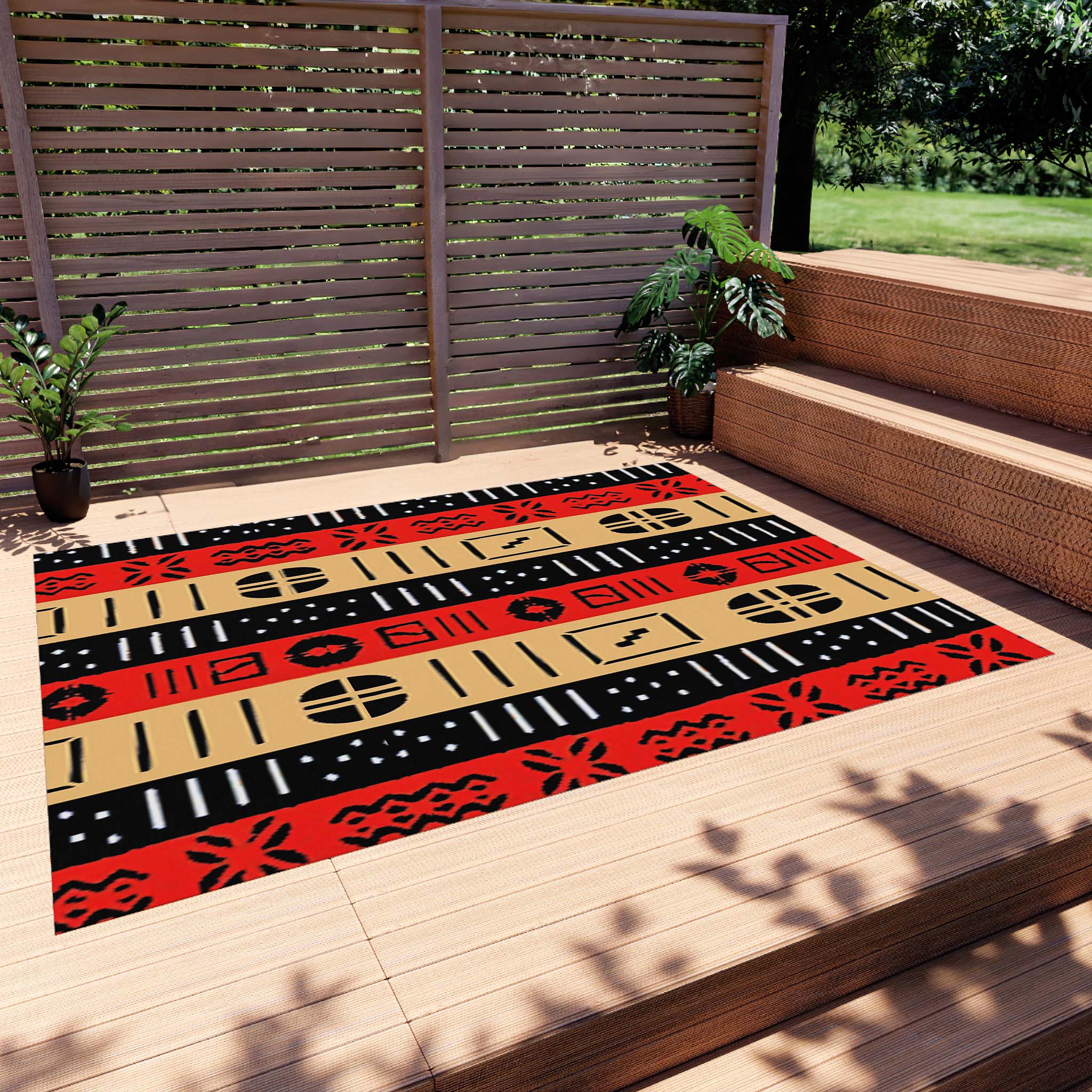 Colourful Outdoor Rug African Print Carpet - Bynelo