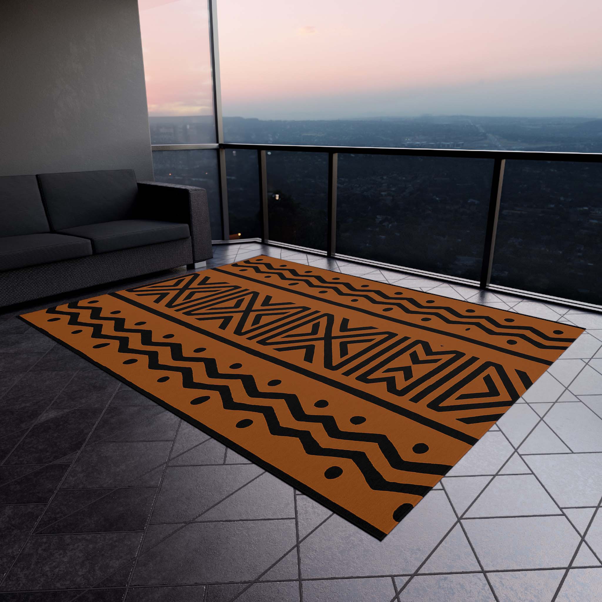 Outdoor African Area Rug Mudcloth Carpet - Bynelo