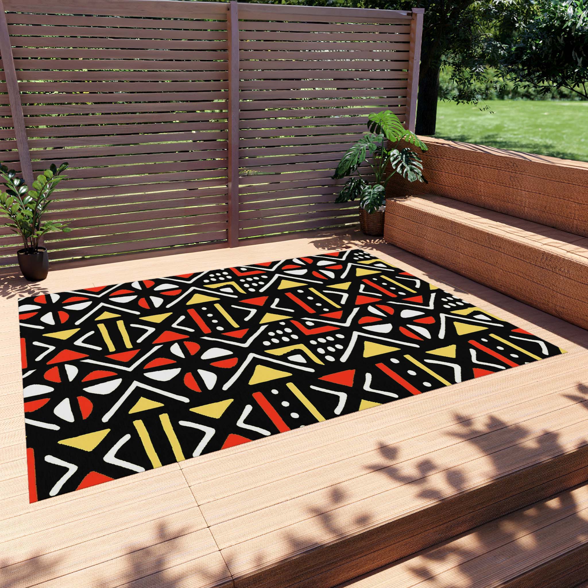 Outdoor African Print Rug Mud Cloth Carpet - Bynelo