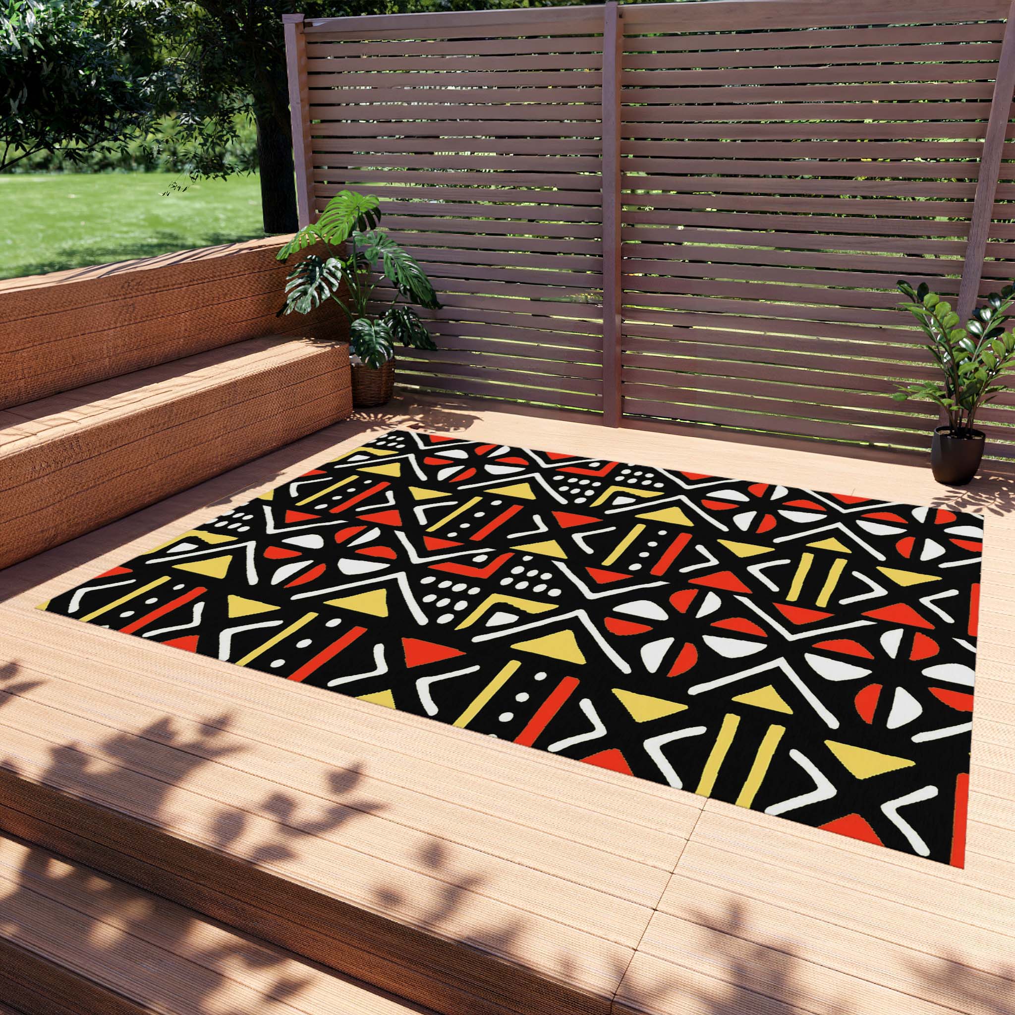 Outdoor African Print Rug Mud Cloth Carpet - Bynelo