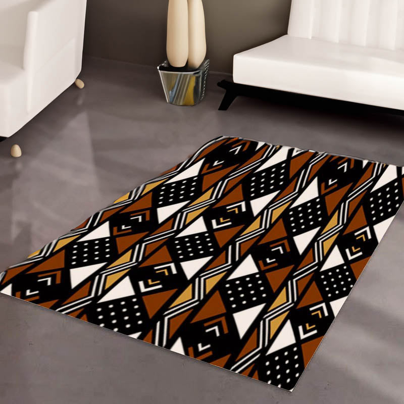 Mudcloth Print African Carpet Rug: Tribal Elegance Underfoot