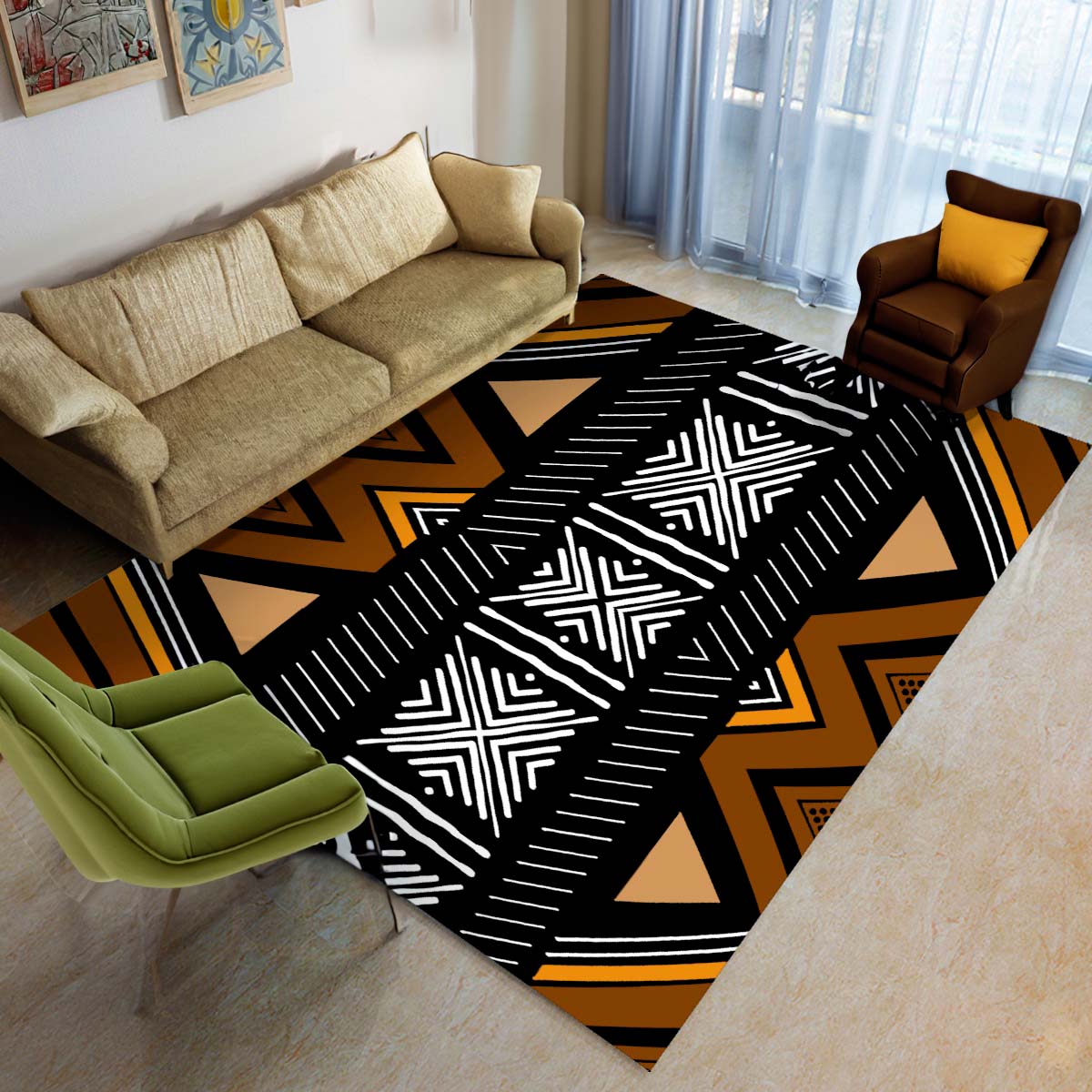African Tribal Rugs Area Carpet - Charm for Modern Floors