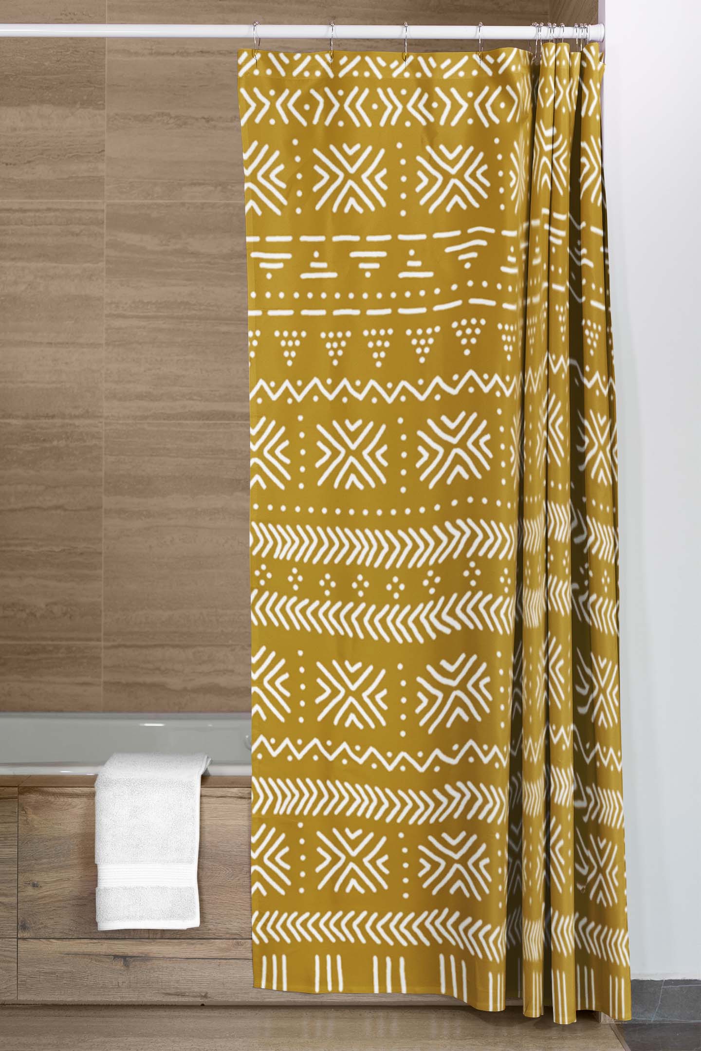 Best African Bathroom Shower Curtain Mudcloth Print - Bynelo