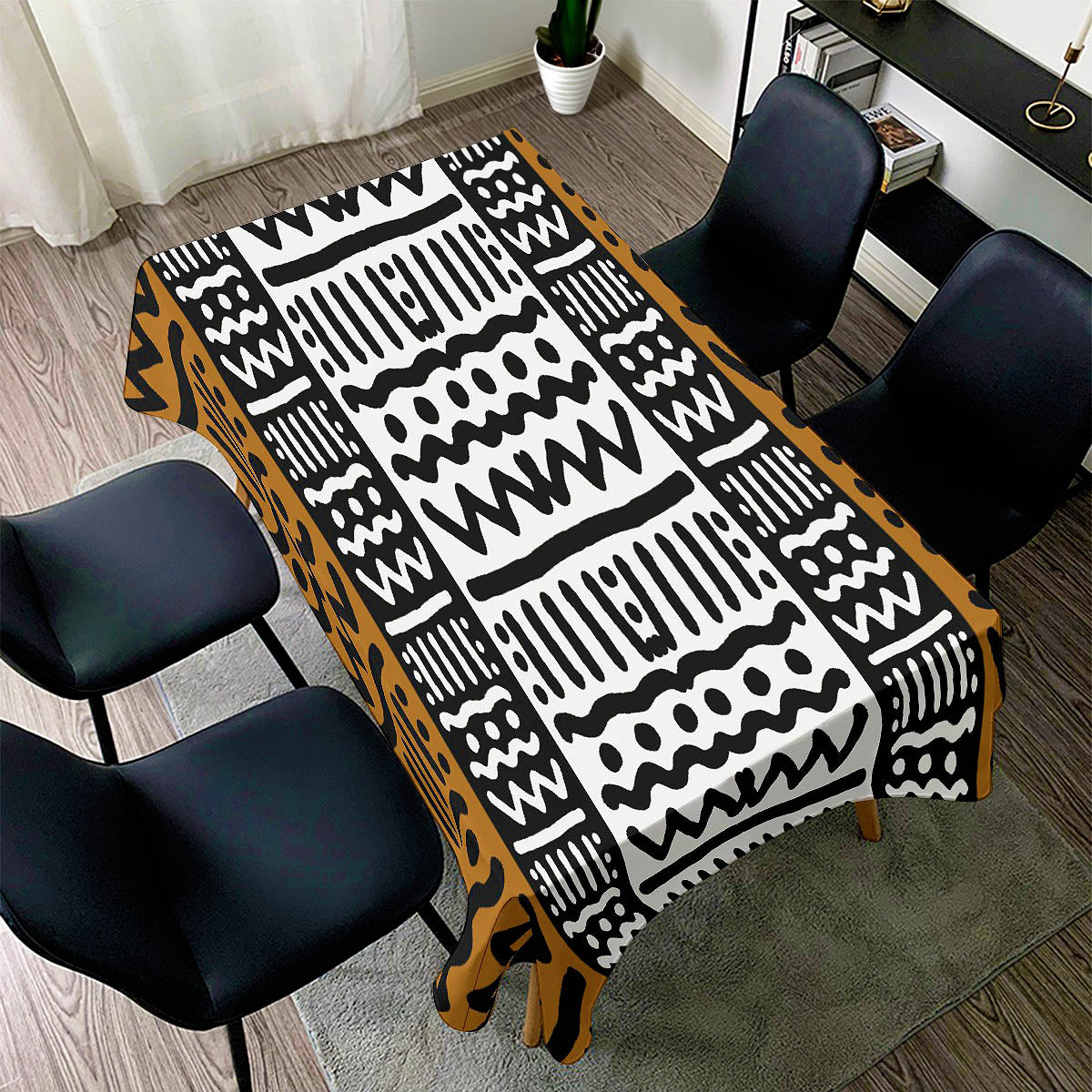 Stripe African Table Cloth Kuba Print - Bynelo