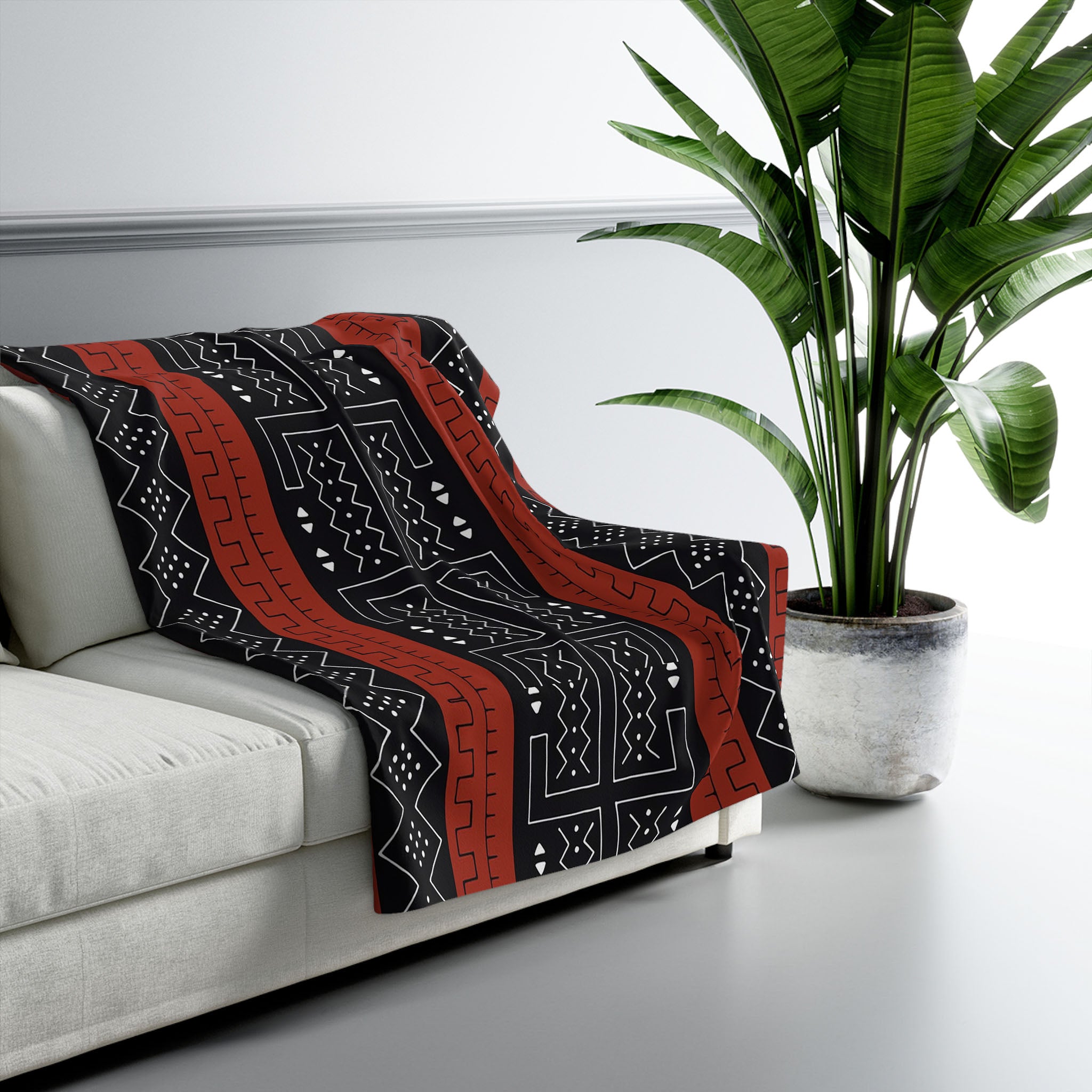 Large African Throw Fleece Blanket Ethnic Print - Bynelo