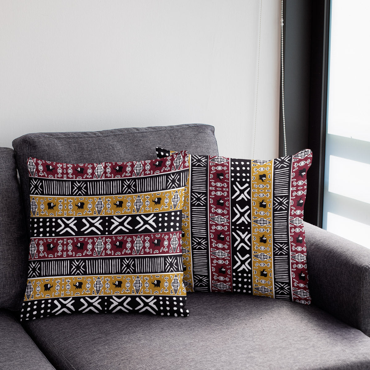 African Mudcloth Throw Pillows - Stylish Cushion Covers