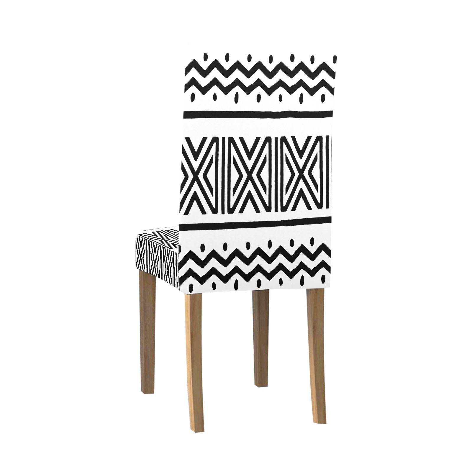 African Chair Covers in Removable Mudcloth Stretchy Fabric