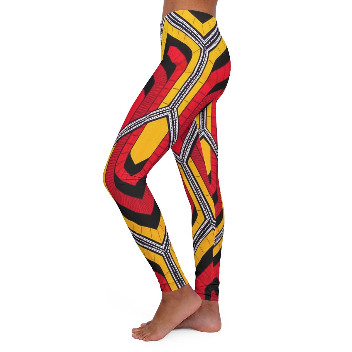 African Geometric Print Leggings Women - Bynelo