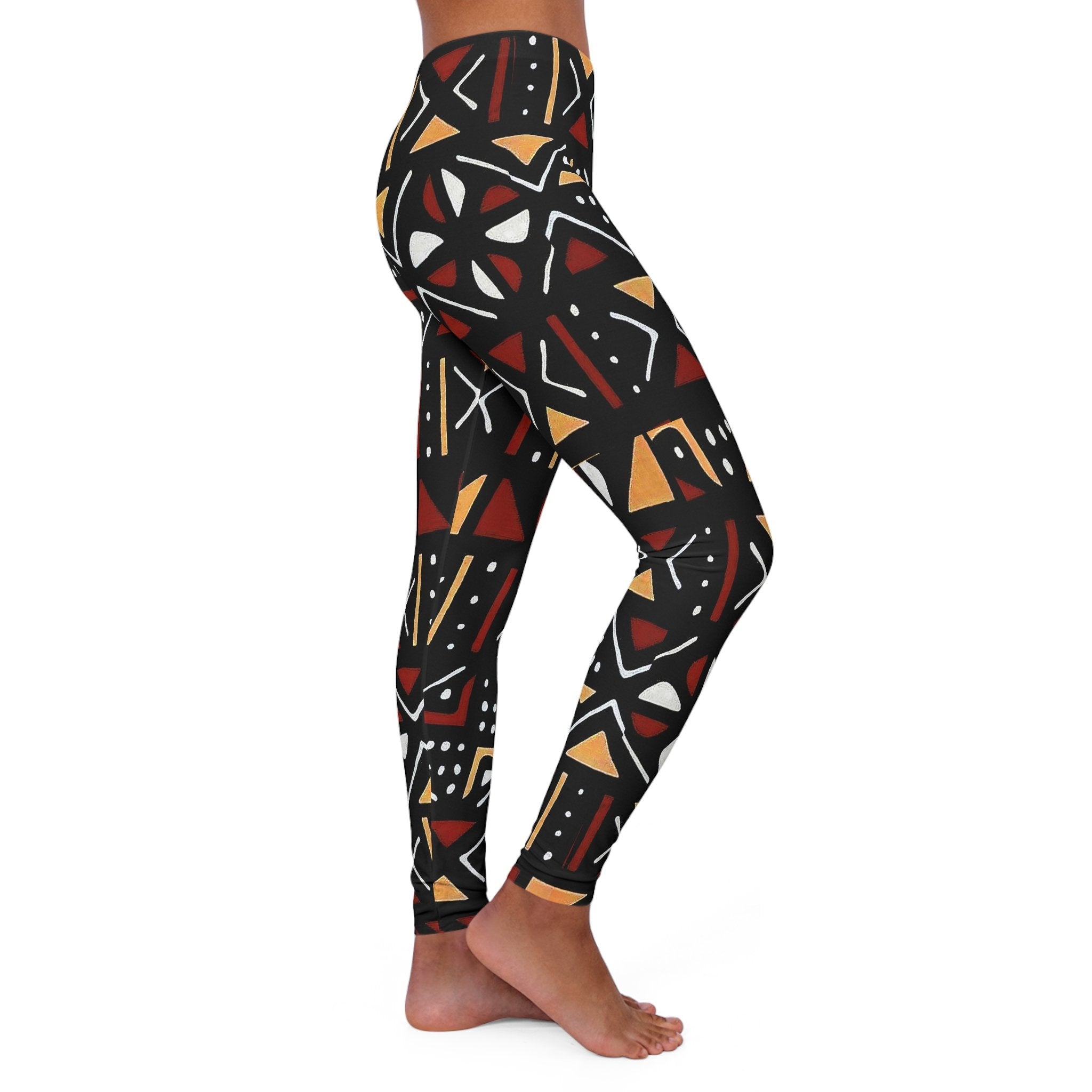 African Leggings Women Mudcloth Print - Bynelo