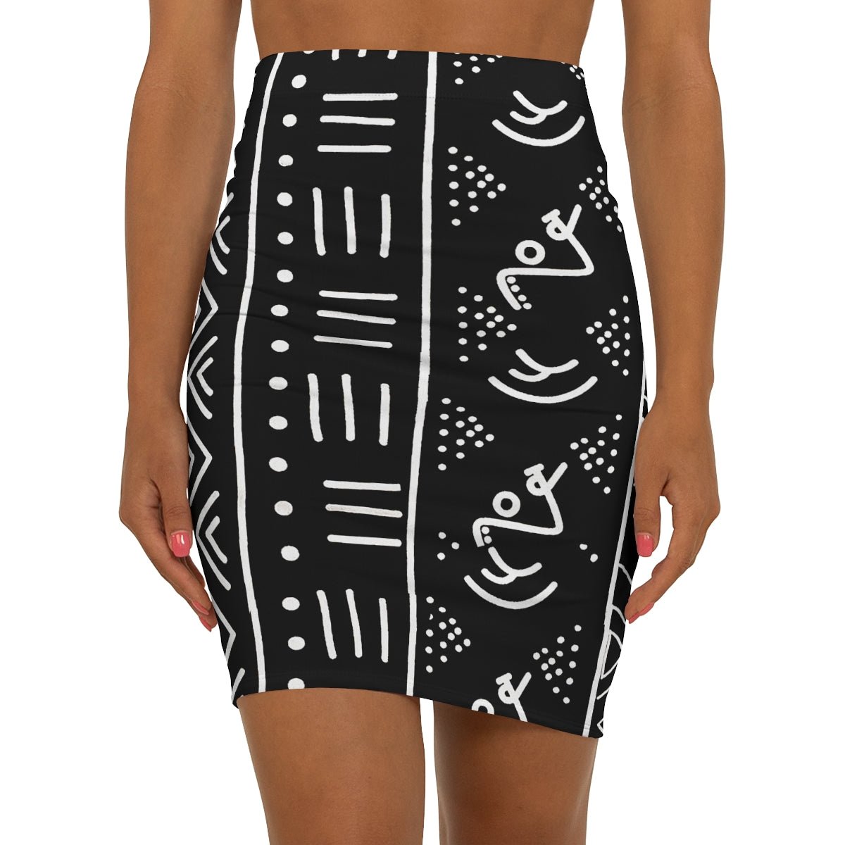 African Mini Short Skirt Bogolan Print - Bynelo