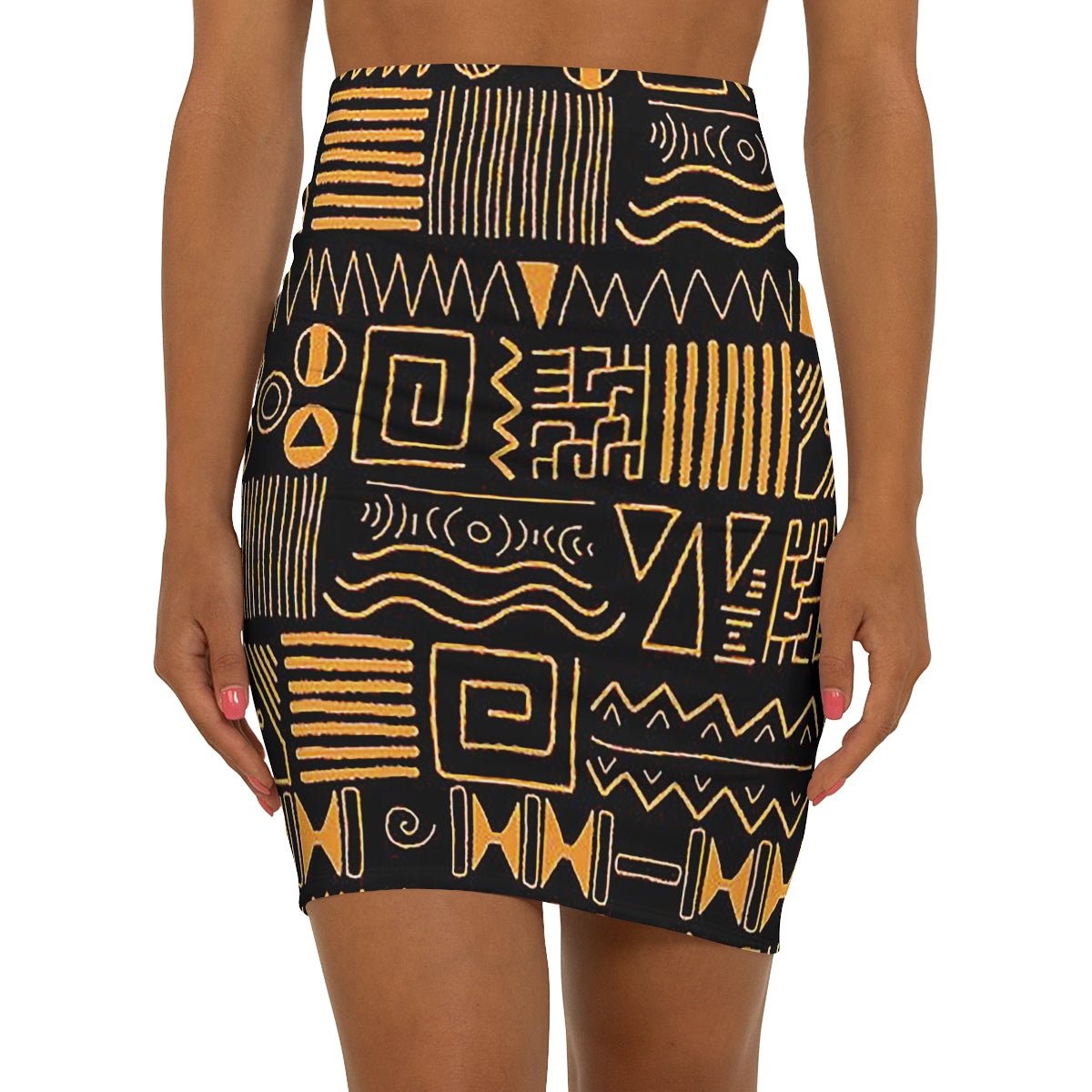 African Mudcloth Print Short Skirt - Bynelo