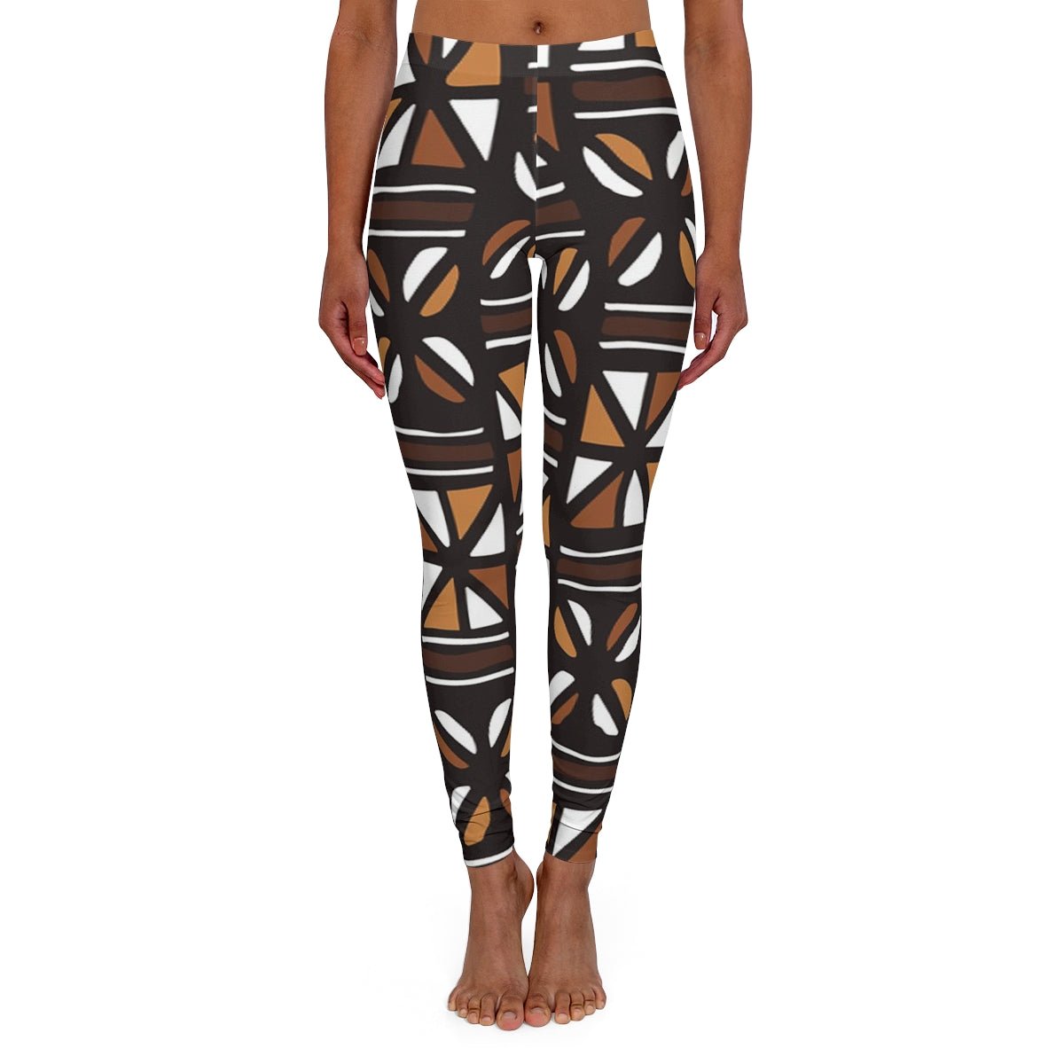 African Bogolan Print Leggings Women - Bynelo