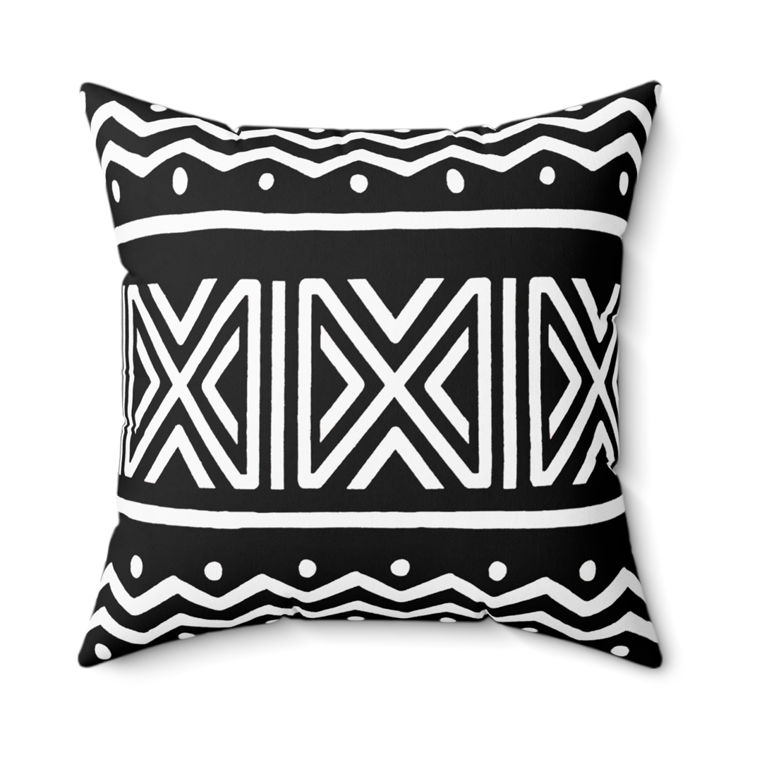 African Mudcloth Pillows Case in Black and White Set Cushion