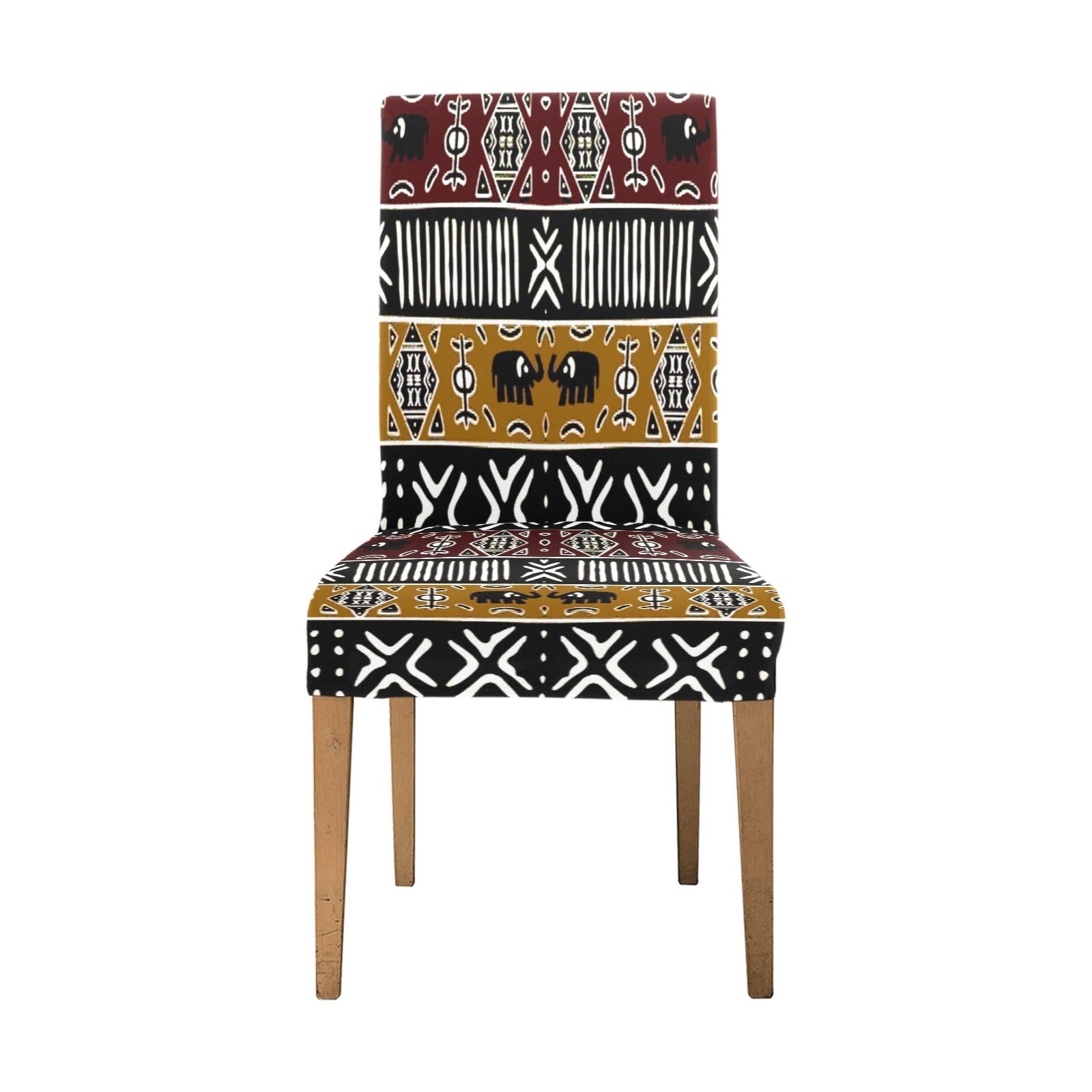 Mudcloth African Print Removable Chair Cover -Bynelo