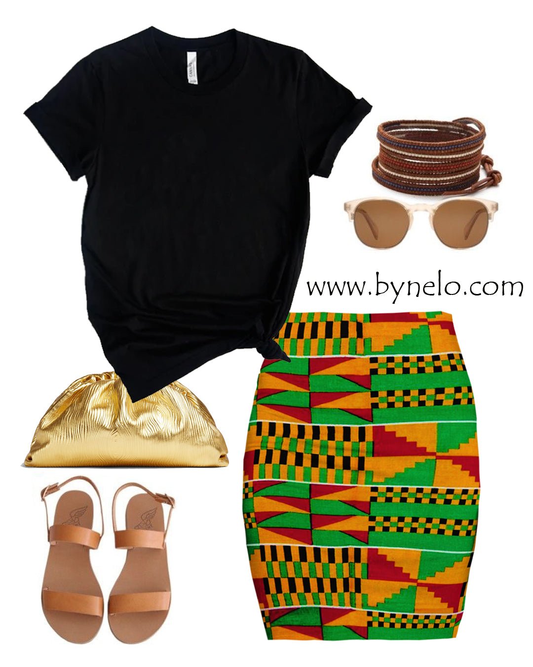 African Kente Print Mini Short Skirt - Bynelo