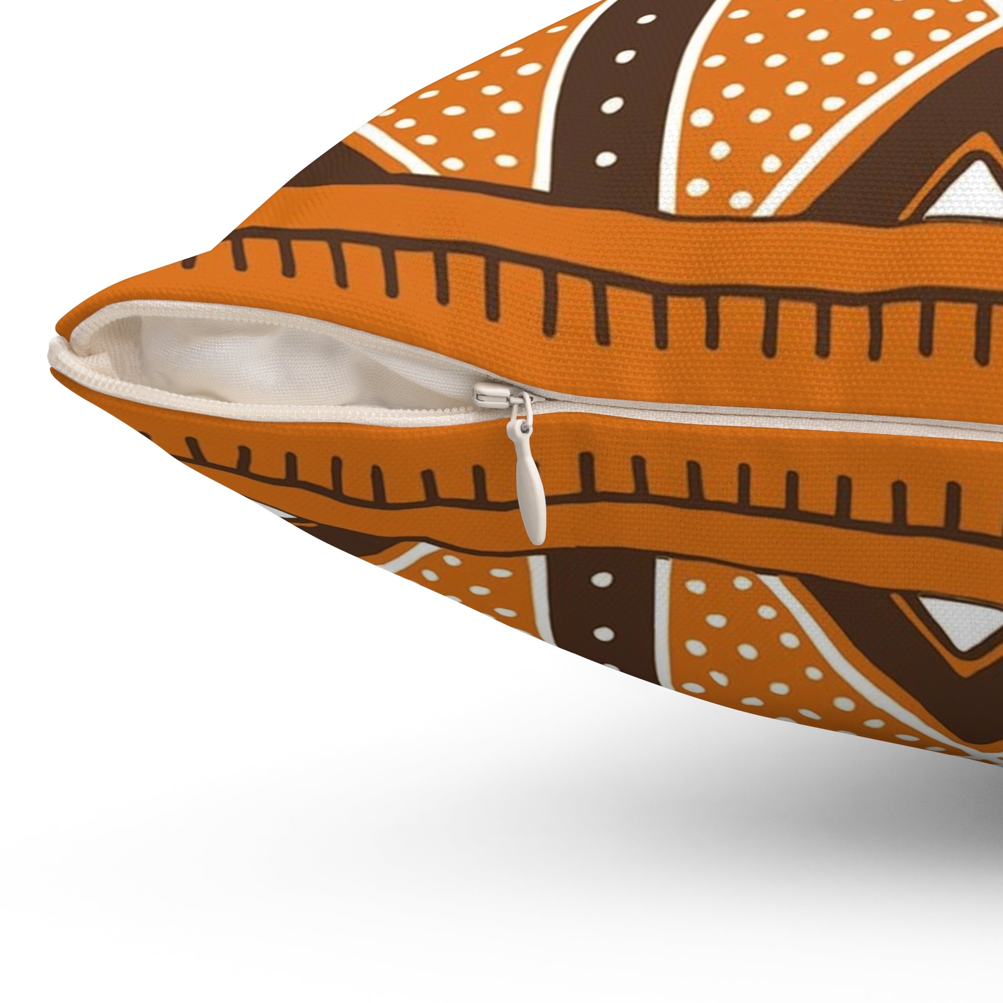 Orange African Cushion Pillow Case Throw Cover Mudcloth 
