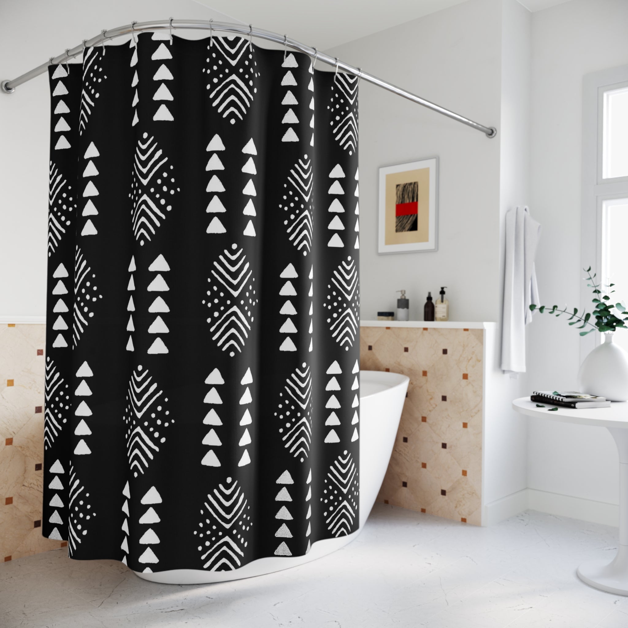 African Mudcloth Shower Curtain -Bynelo