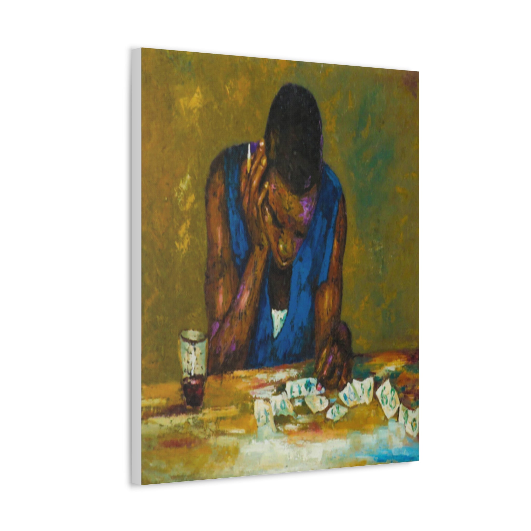 African Young Man Studying Quietly Wall Canvas - Bynelo