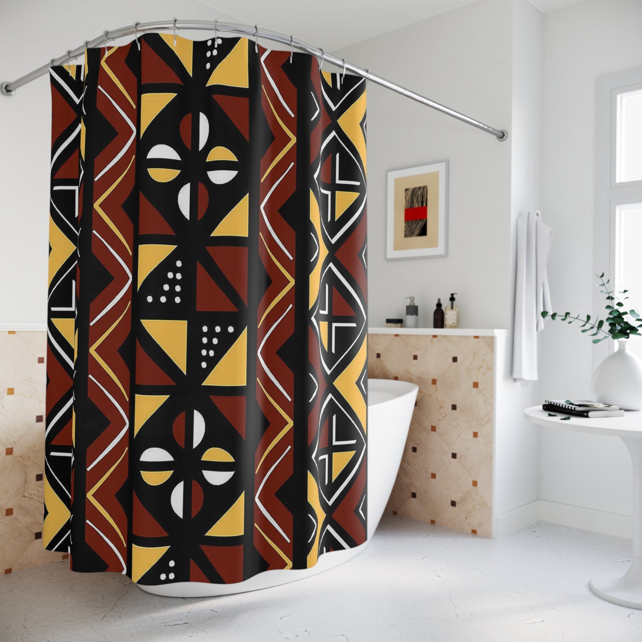 African Mud Cloth Shower Curtain - Unique & Stylish