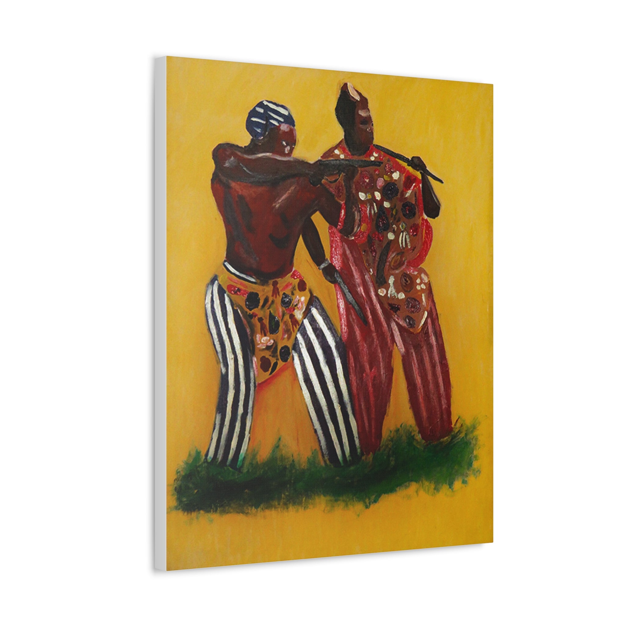 African Yoruba Male Hunters Wall Canvas -Bynelo