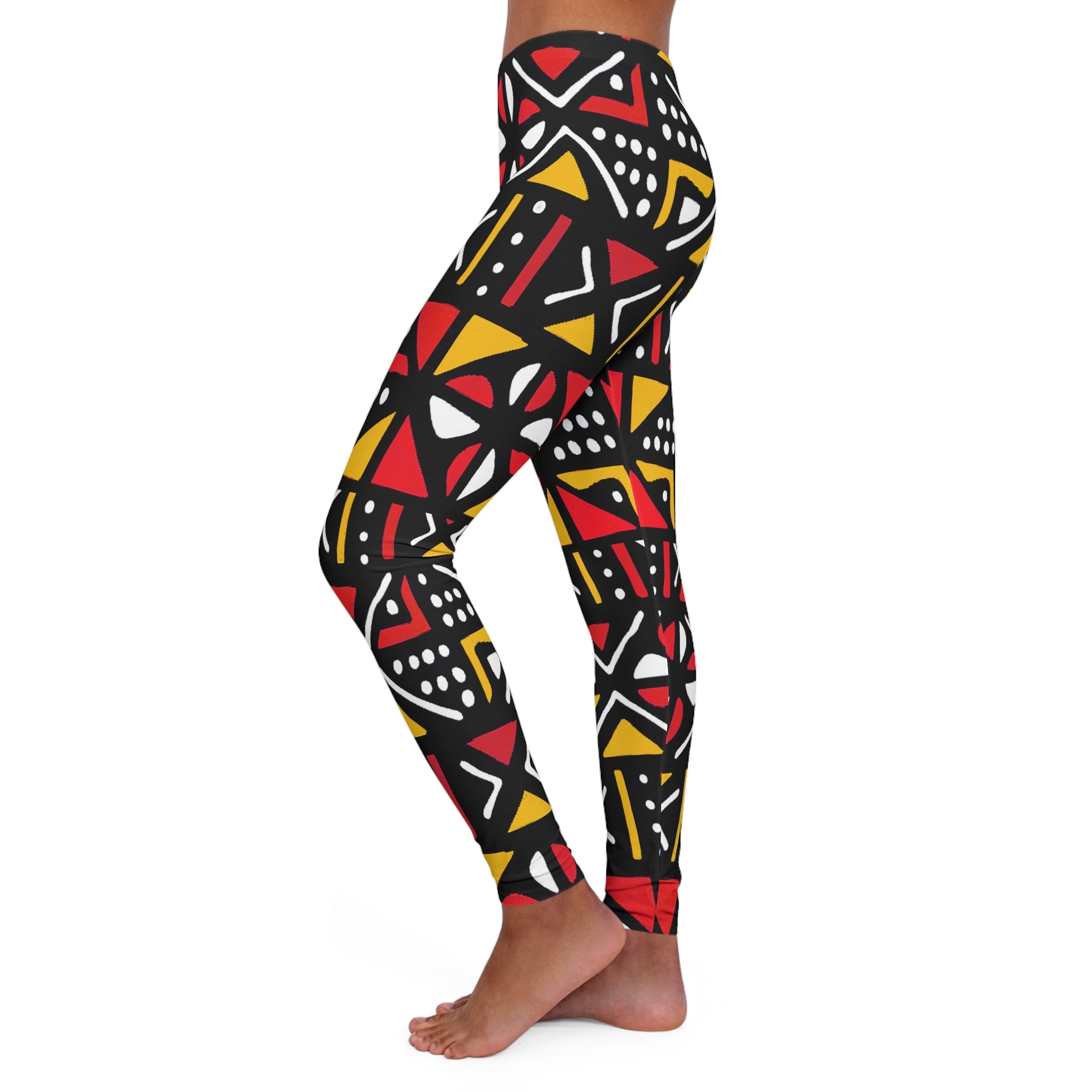 Colourful African Leggings Women Mudcloth Print - Bynelo