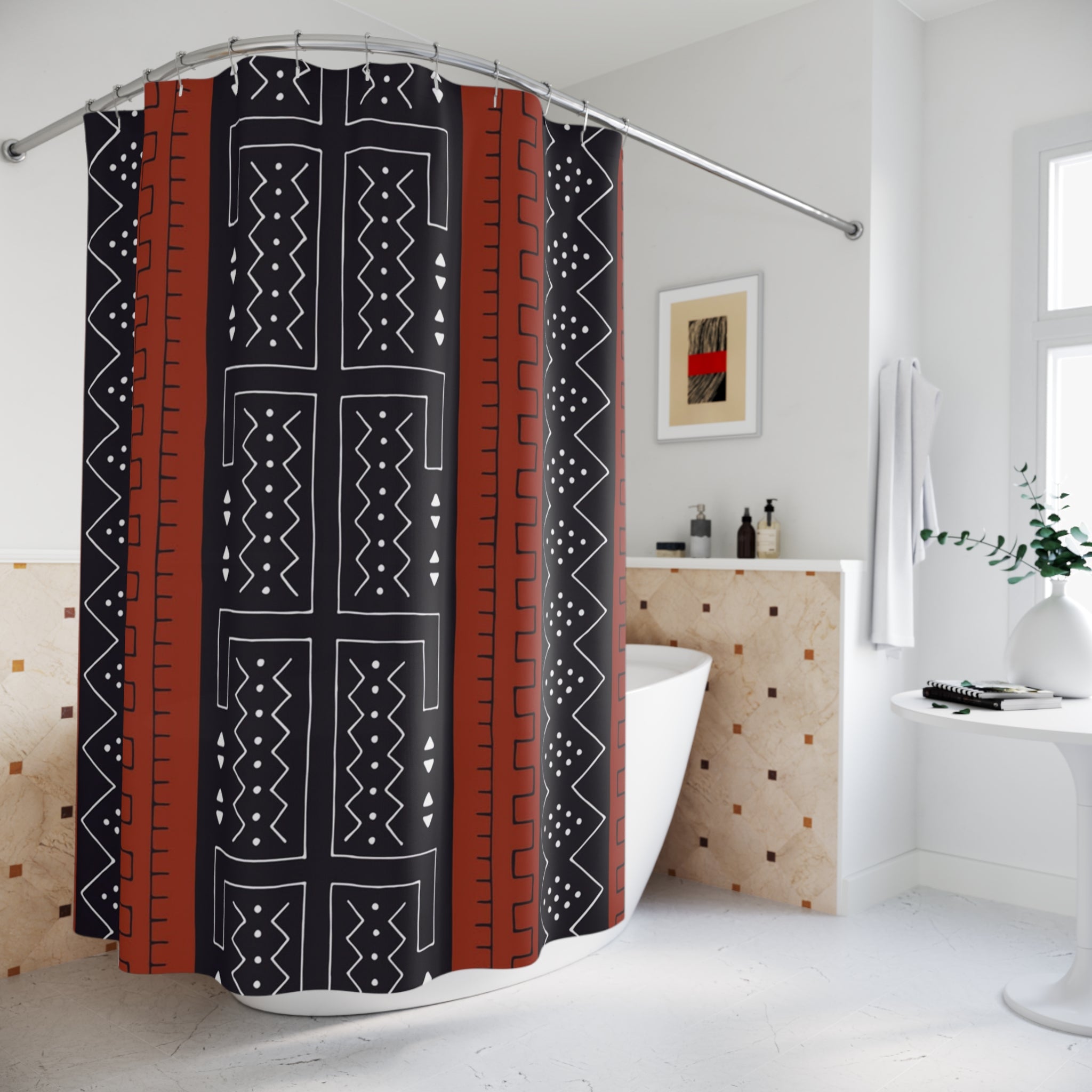African Mudcloth Shower Curtain- Bynelo