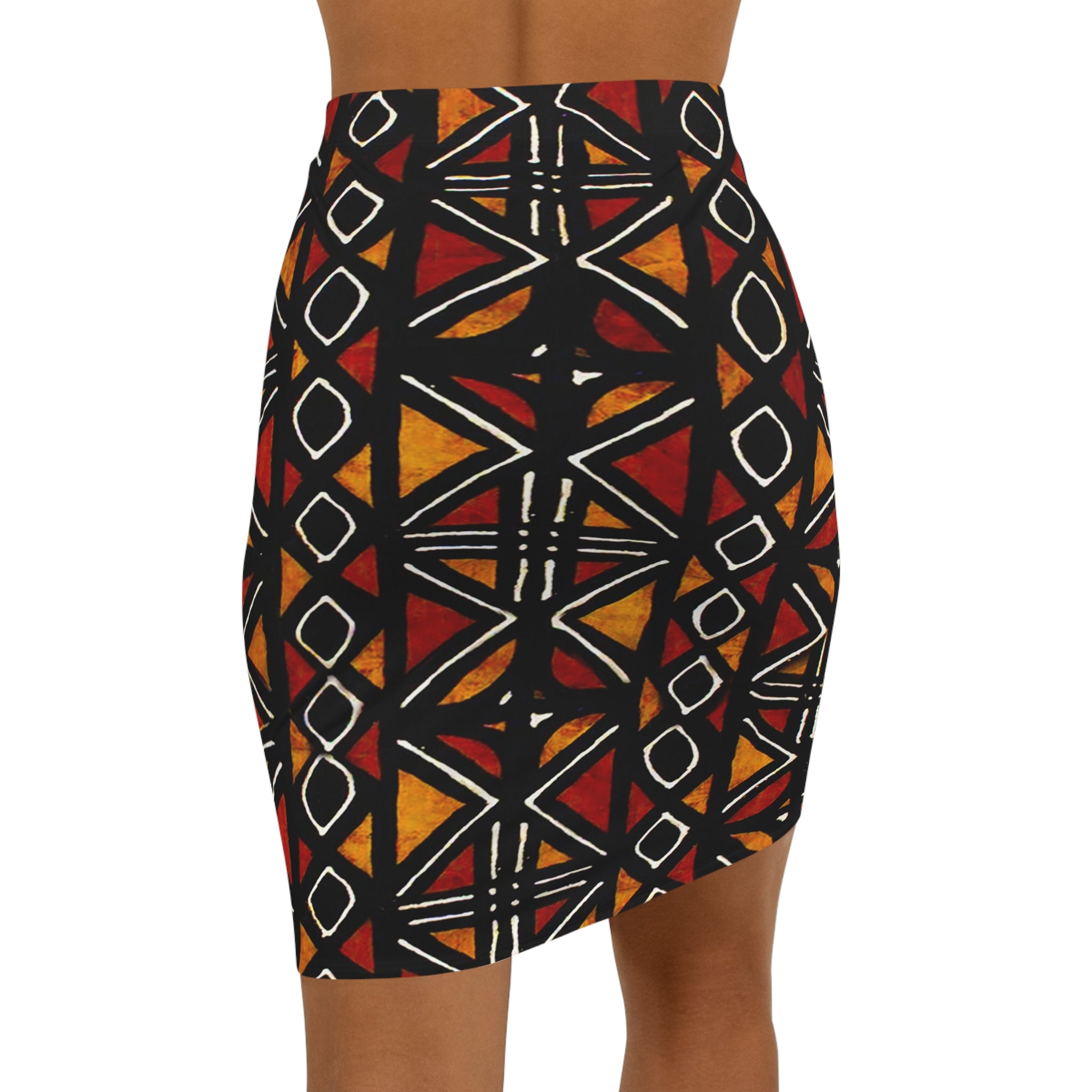 African Short Mini Skirt Mudcloth Print -Bynelo