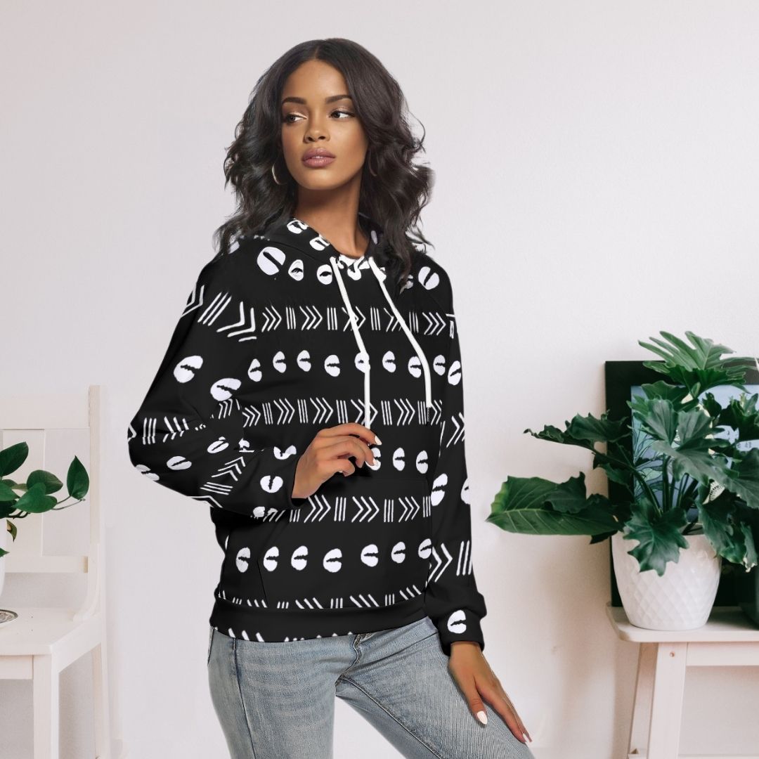 African Print Women Hoodie – Cultural Comfort - Cowrie