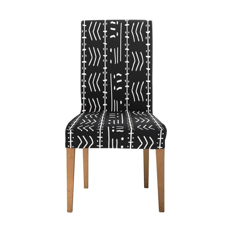 Black and White African Fabric Chair Removable Cover
