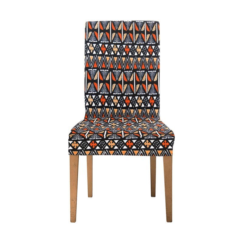 Mudcloth Chair Cover Print | Removable Spandex Fabric