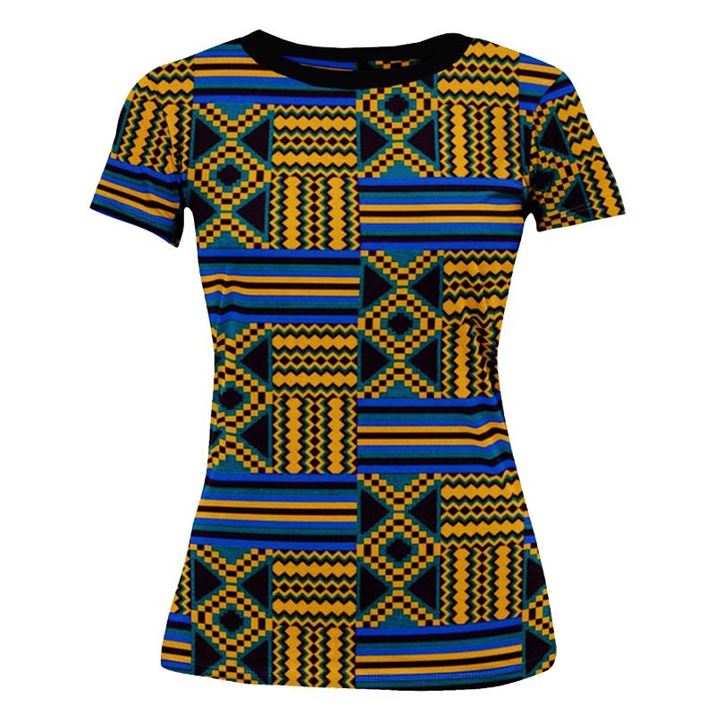 Relaxed Chic Kente Print Women T-shirt - Afro Pattern