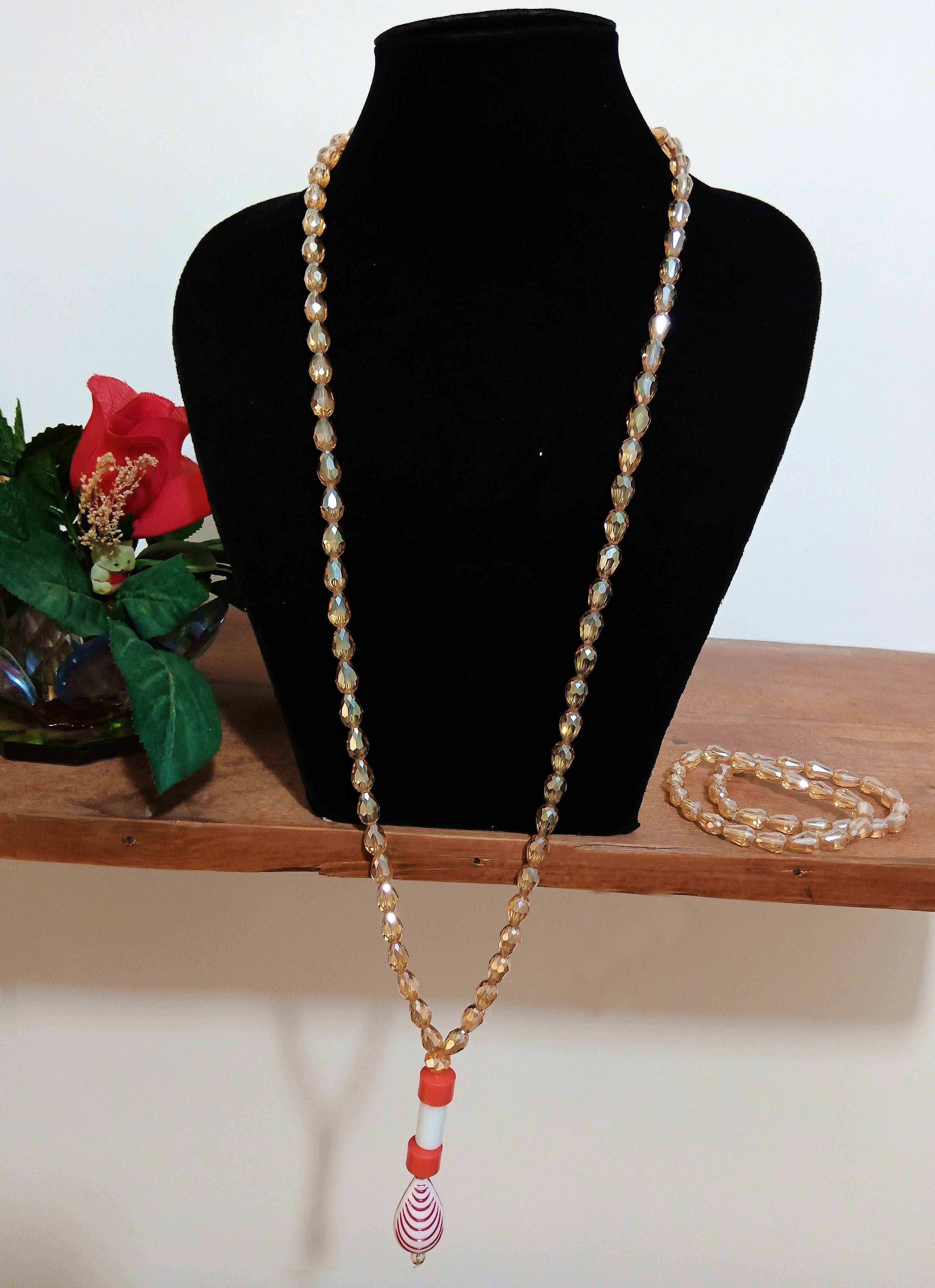 African Beaded Long Necklace Set - Bynelo