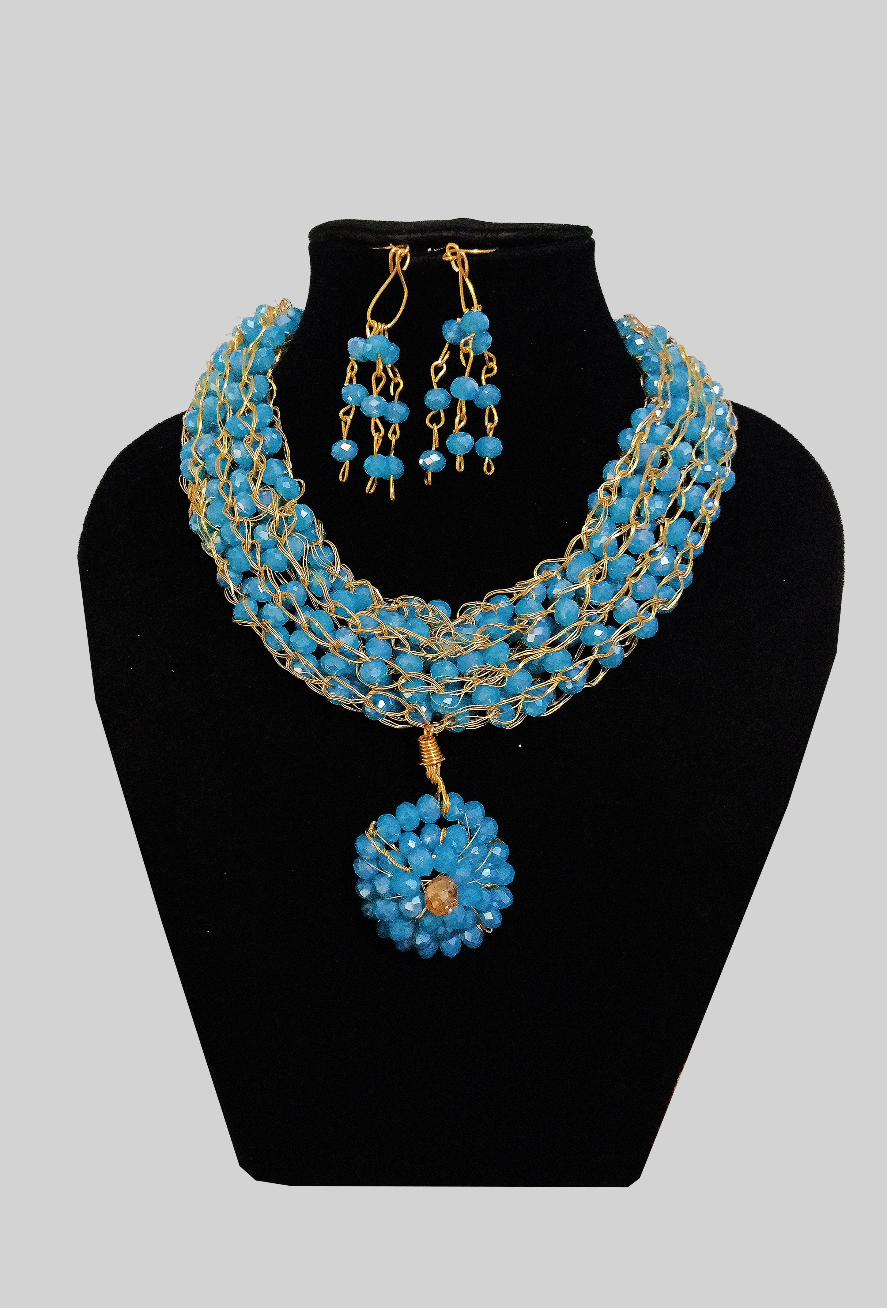 African Crystal Chunky Necklace Bead Set - Bynelo