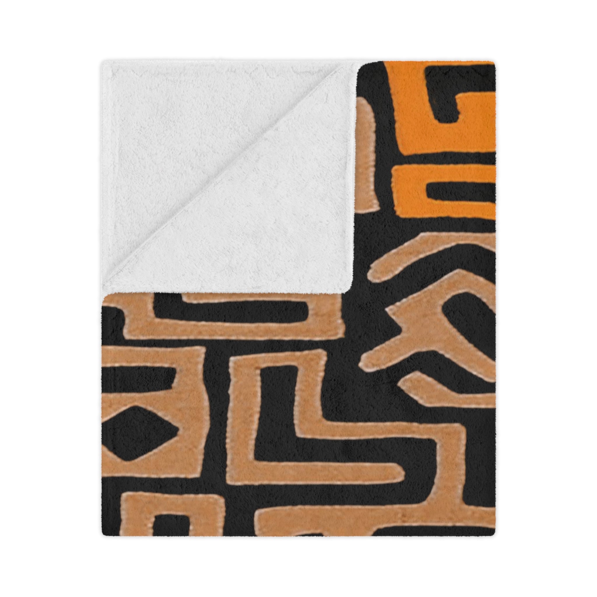 African Kuba Print Fleece Blanket - Bynelo