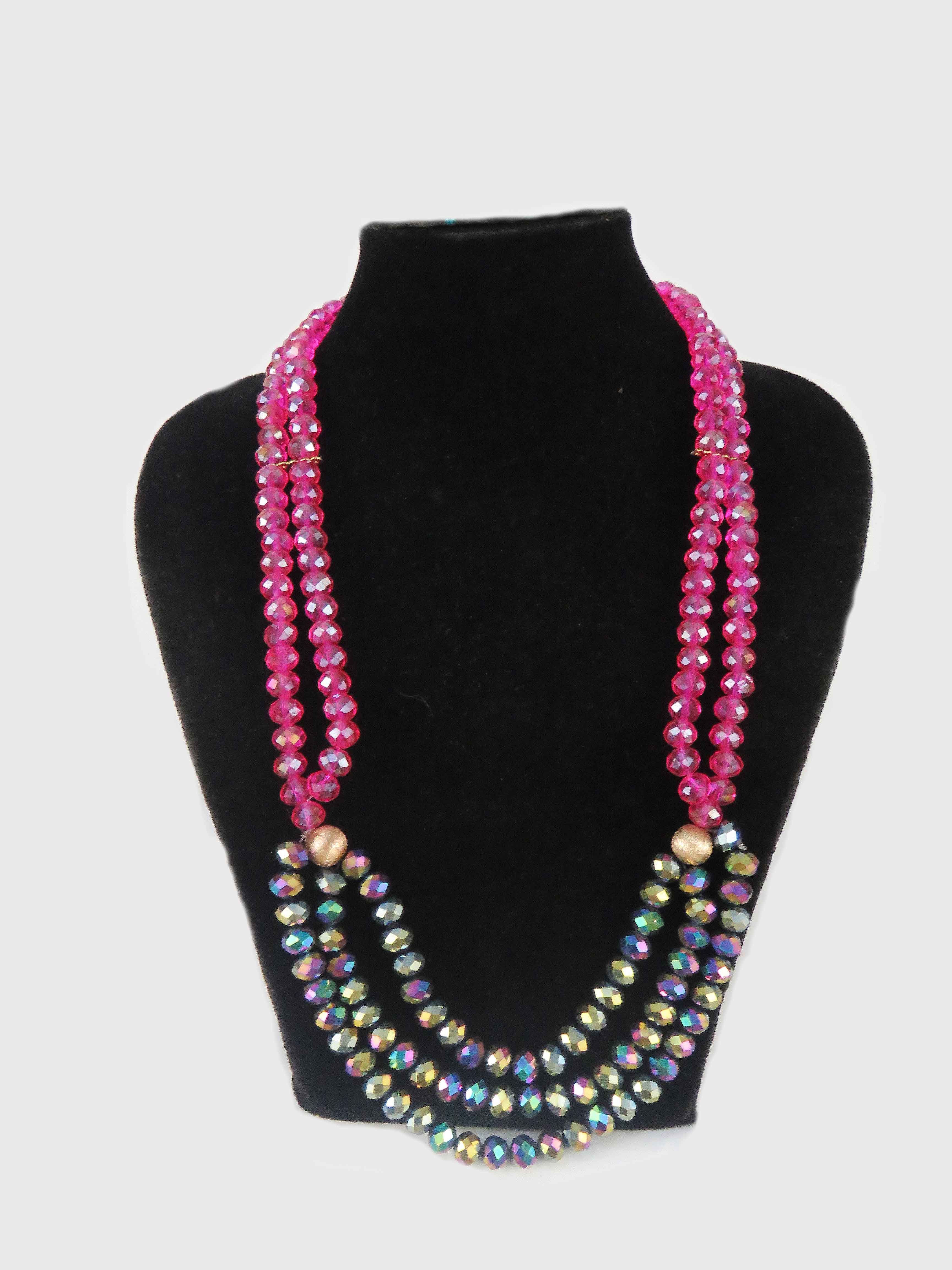 African Layered Necklace Multicolour Bead Set - Bynelo