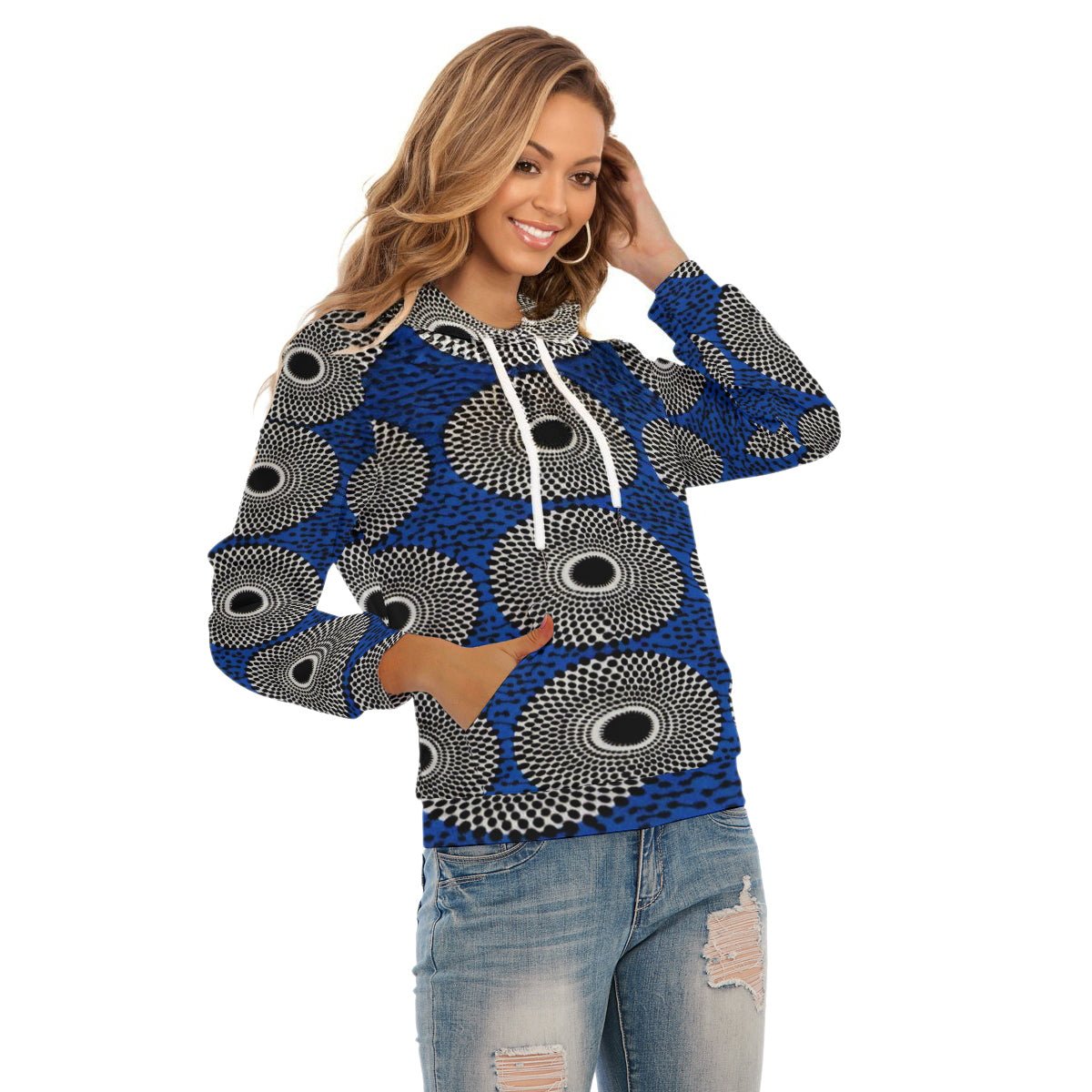 African Print Hoodie For Women - Bynelo