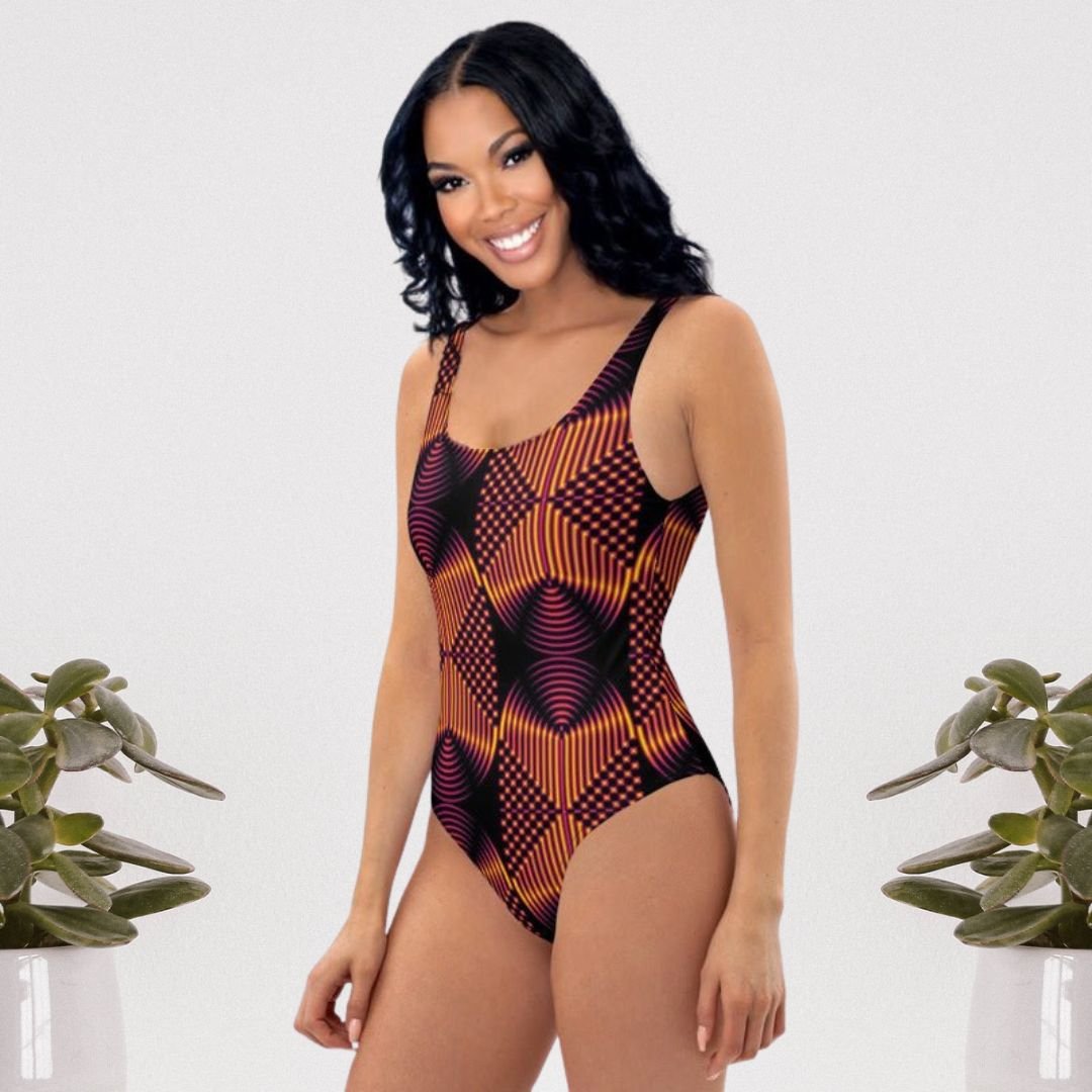 African Print One Piece Swimsuit - Bynelo