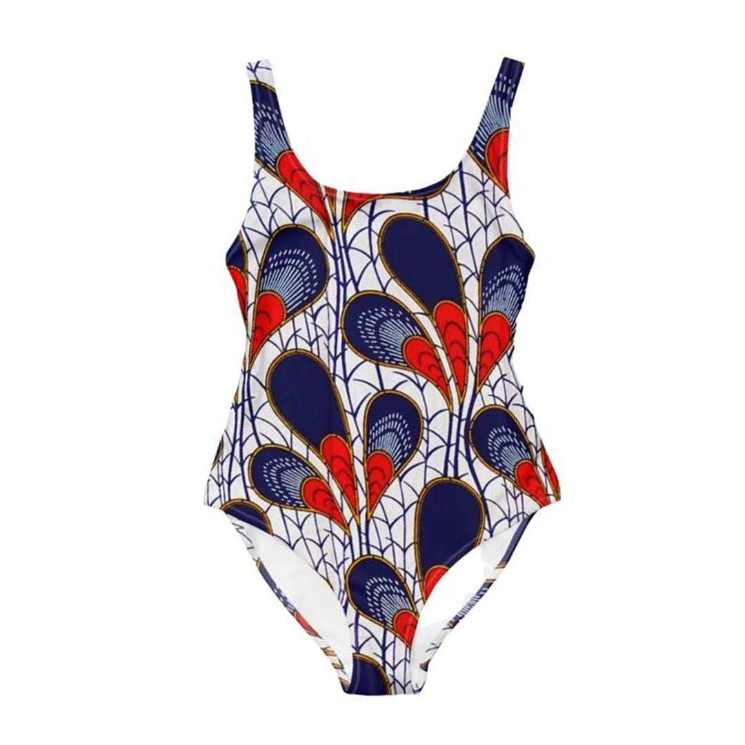 African Print One-Piece Swimsuit - Bynelo