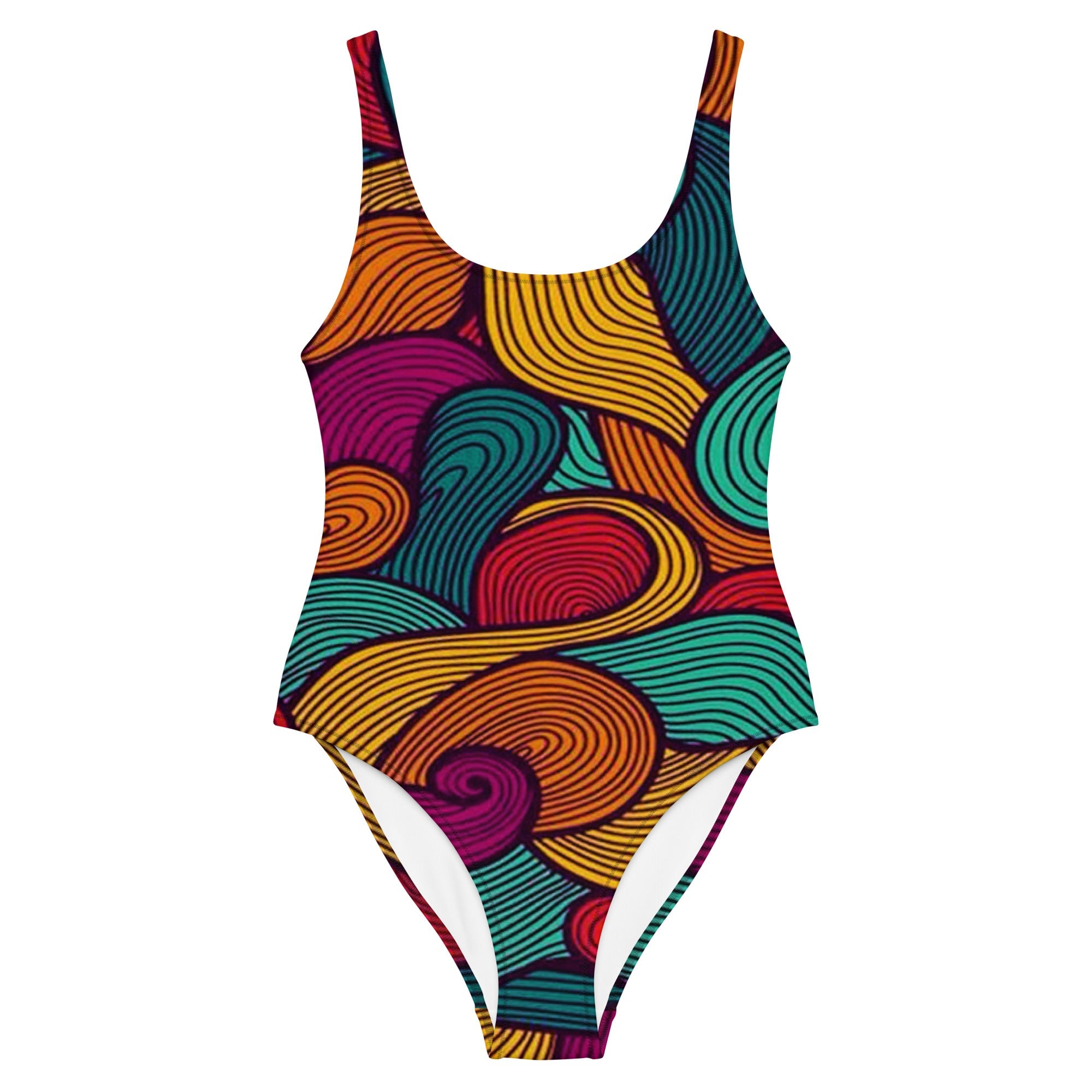 African Print One Piece Swimsuit - Bynelo