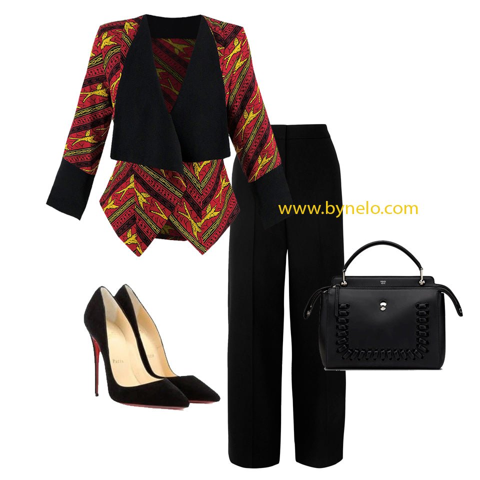 African Wax Waterfall Jacket – Stylish Drapes | Bynelo