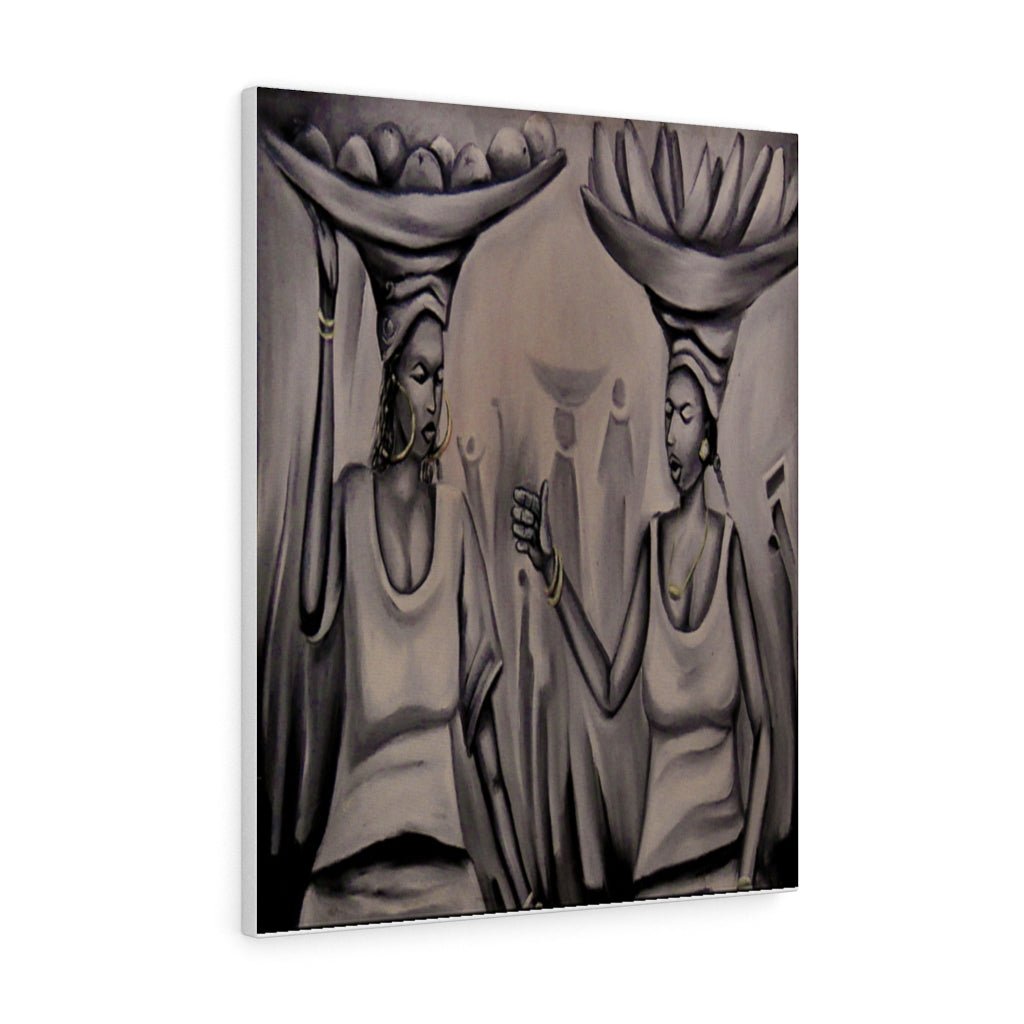African Women Hawking Wall Canvas Painting - Bynelo