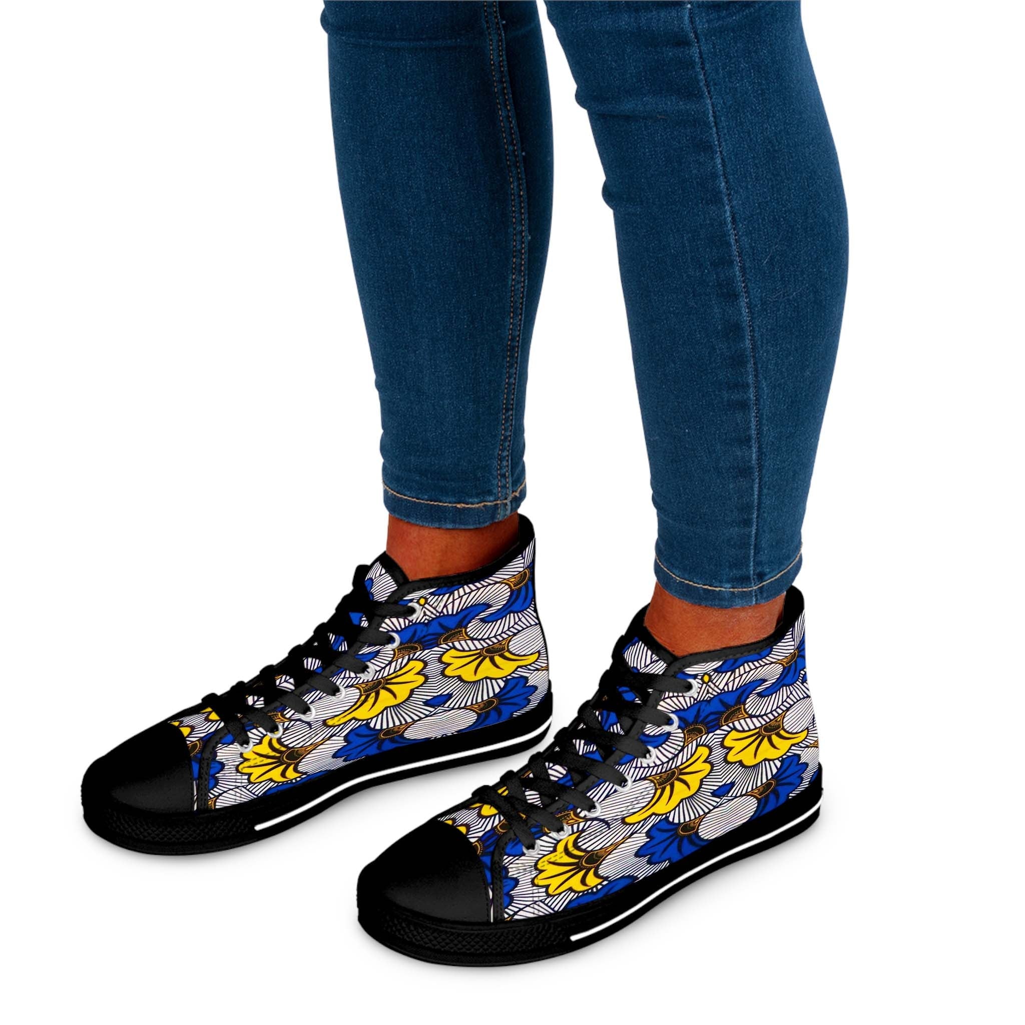 African Women Sneakers Classic High Top Canvas Shoes - Bynelo