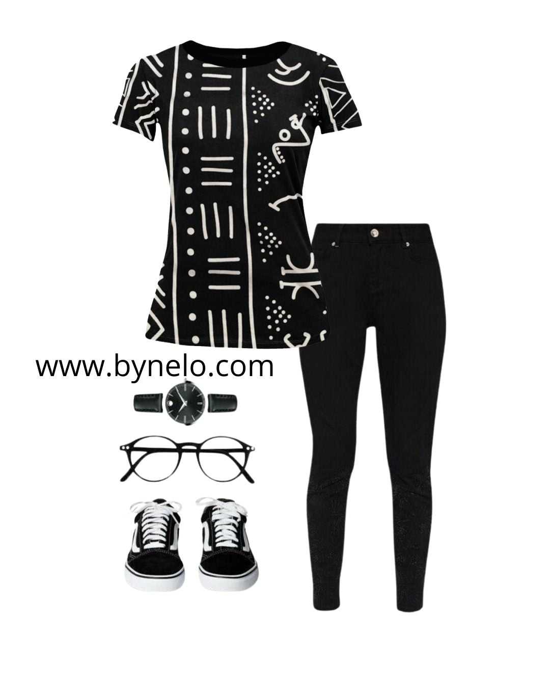 Bogolan Print Women T-shirt - Bynelo