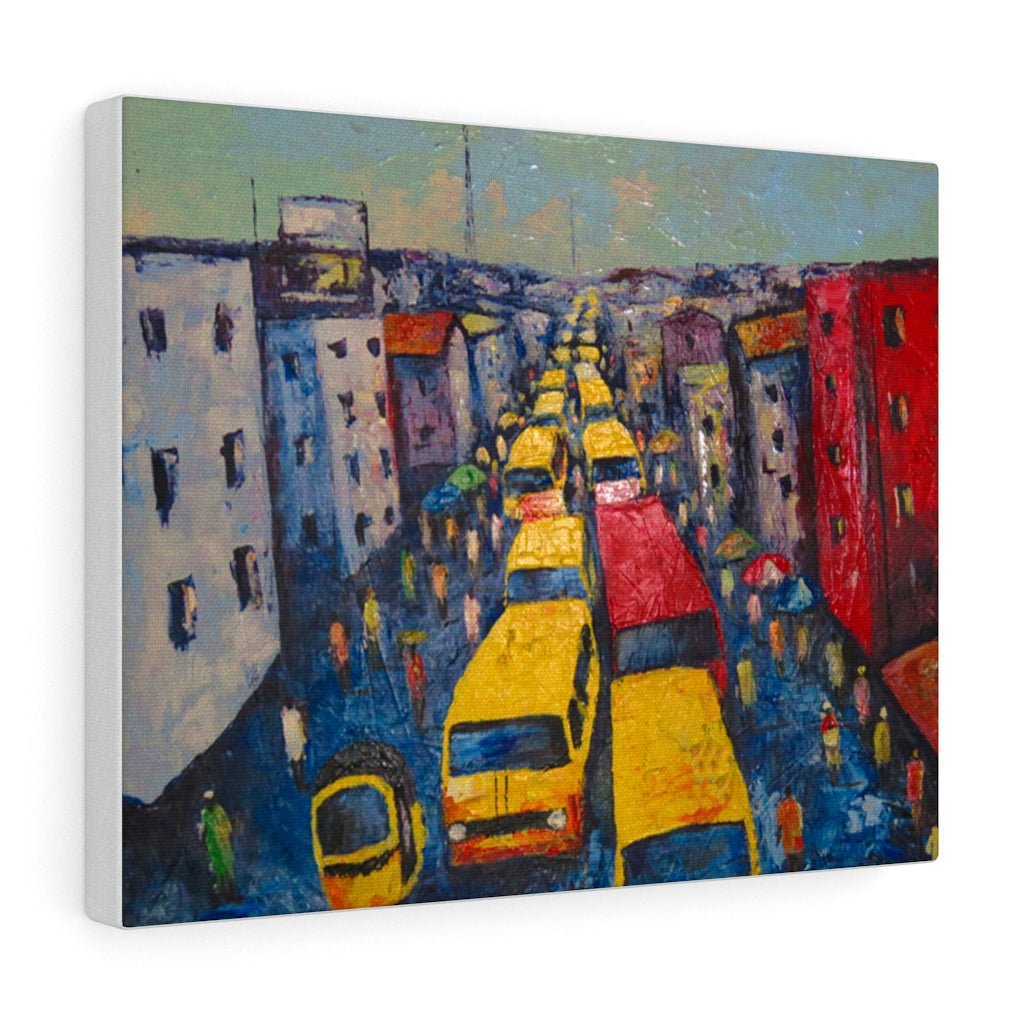 Canvas Painting of a Busy Day in Lagos Nigeria - Bynelo