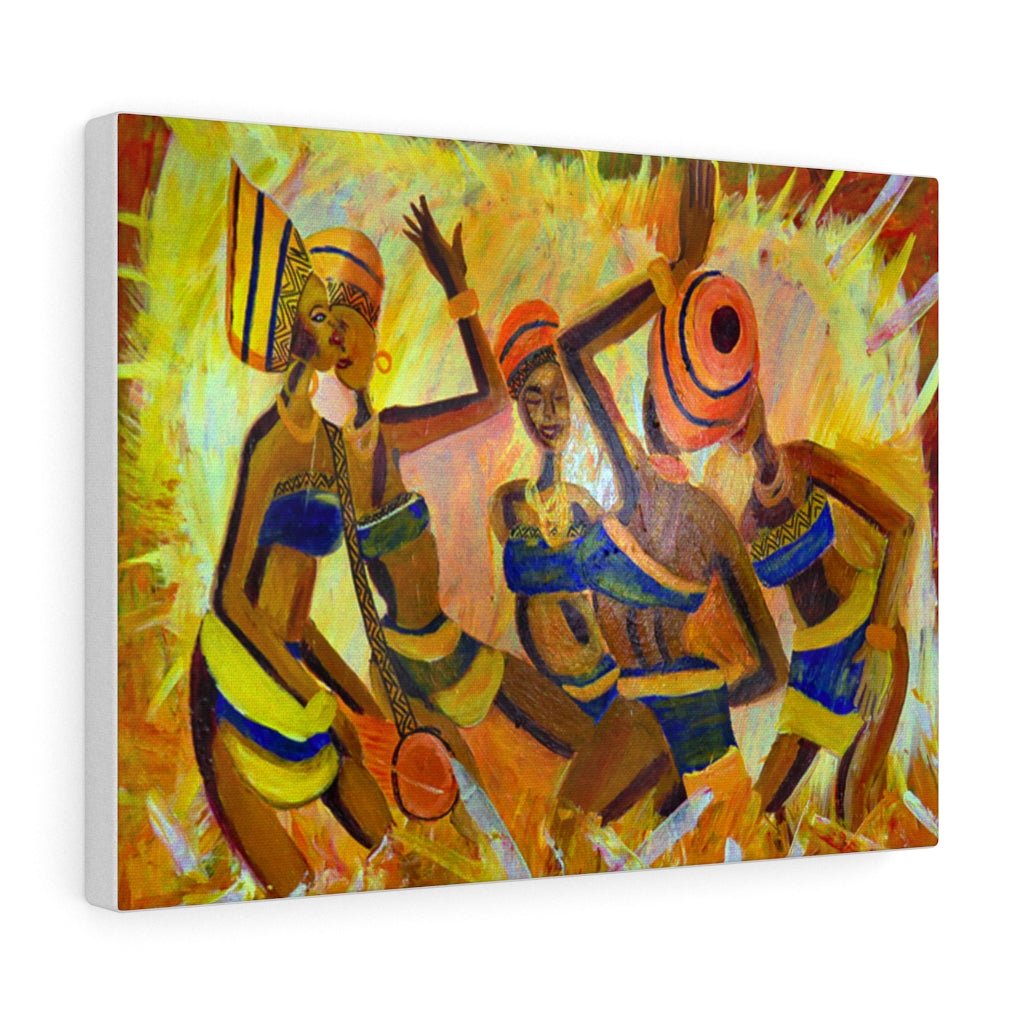 Canvas Painting of a Fire Ritual Art - Bynelo