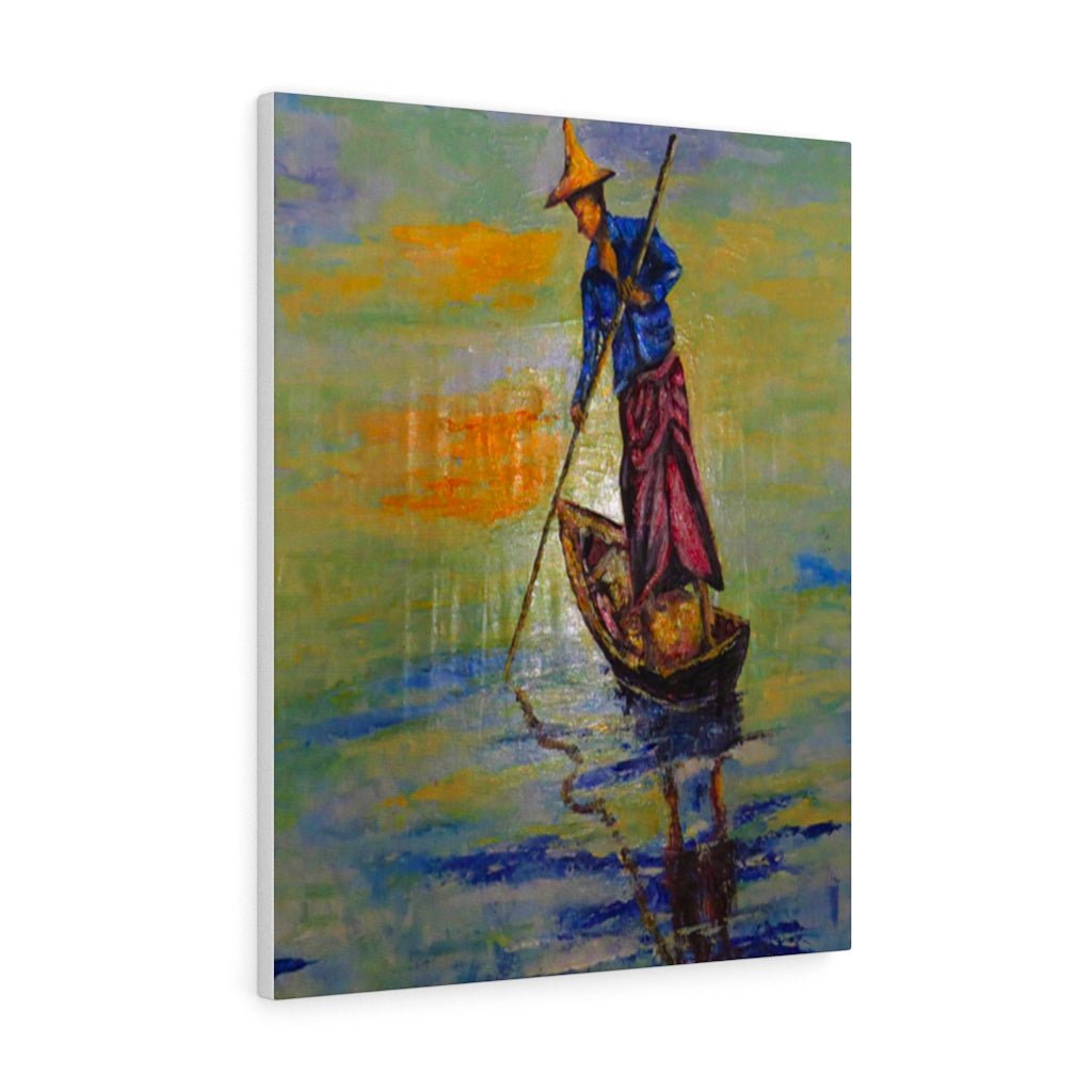 Canvas Painting of a High Sea Fisherman - Bynelo