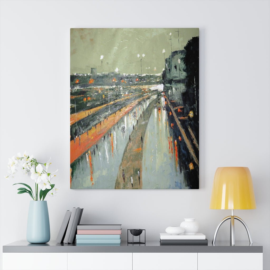 Canvas Painting of a Rainy Landscape - Bynelo